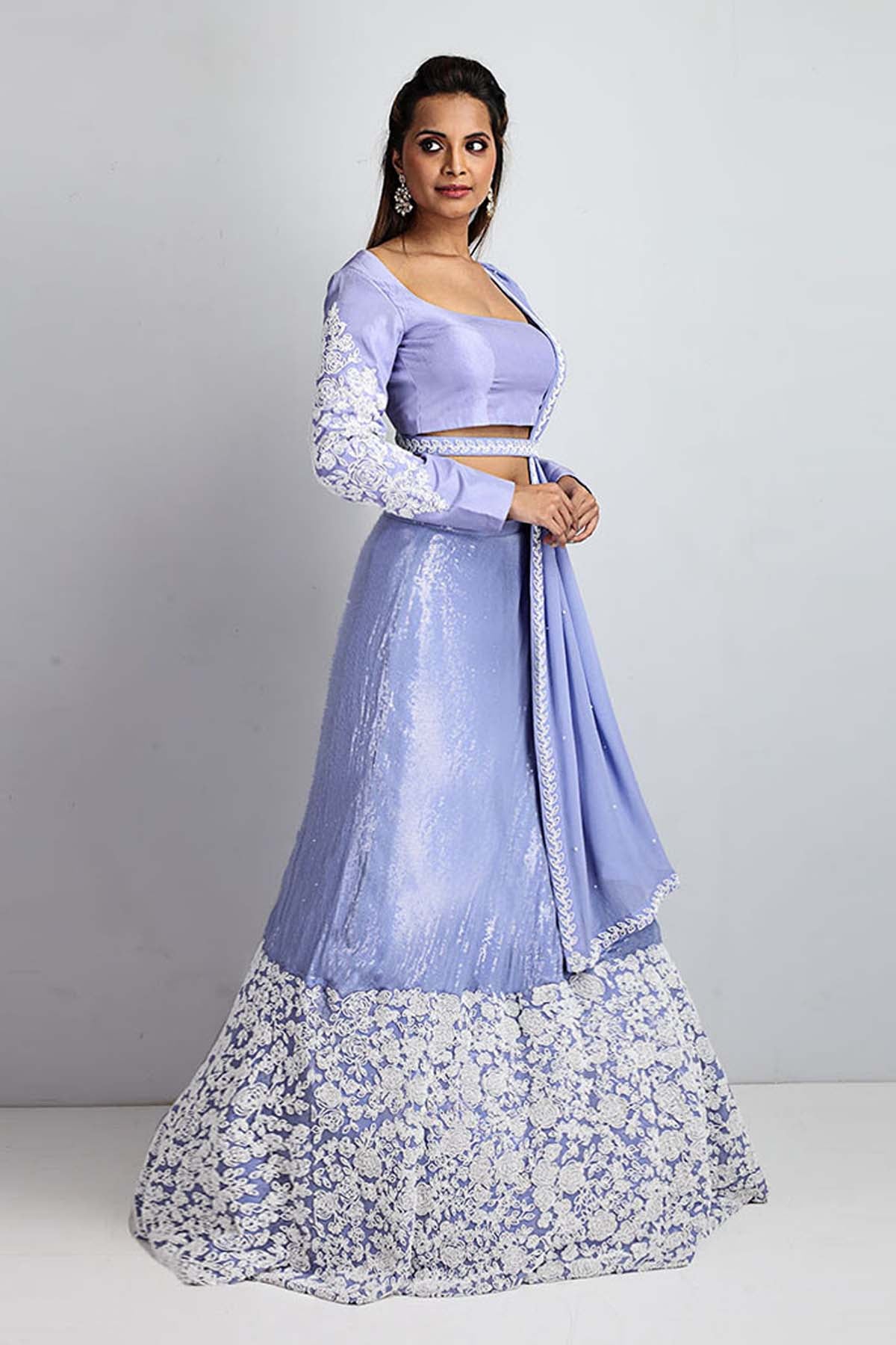 Pearl & Sequined Lehenga Set