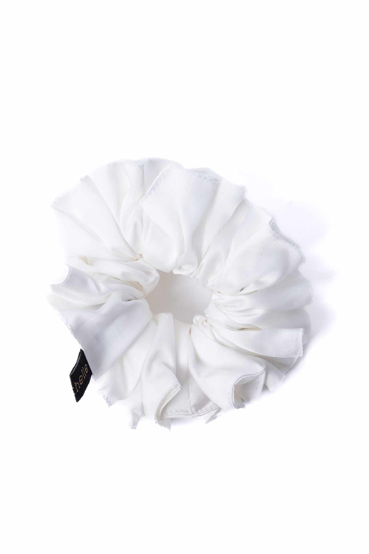 Buy Pearl White Satin Scrunchie by Mysthelle for women online at ScrollnShops