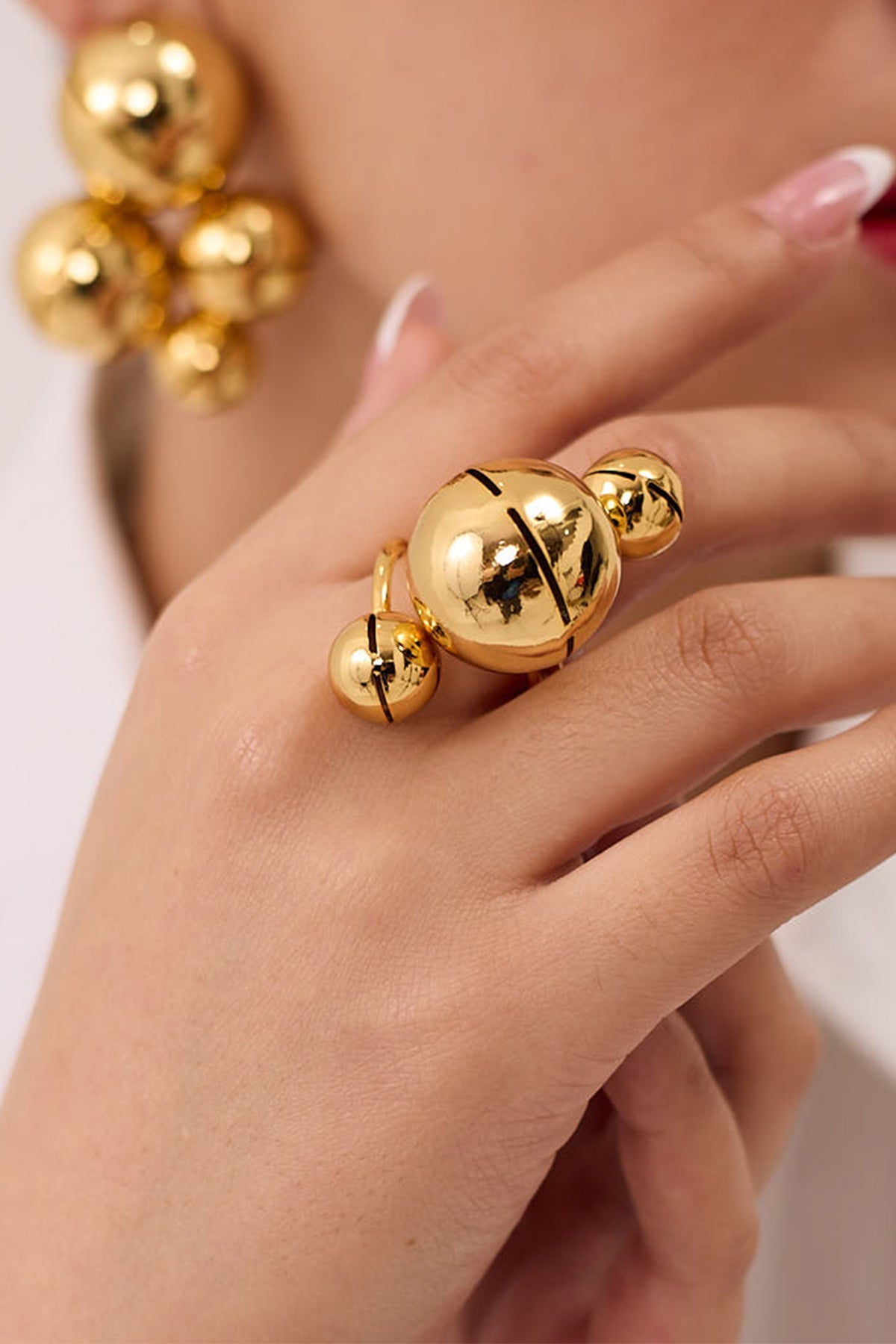 Buy Pearls Gold Plated Brass Ring by Ruhheite for Women online at ScrollnShops