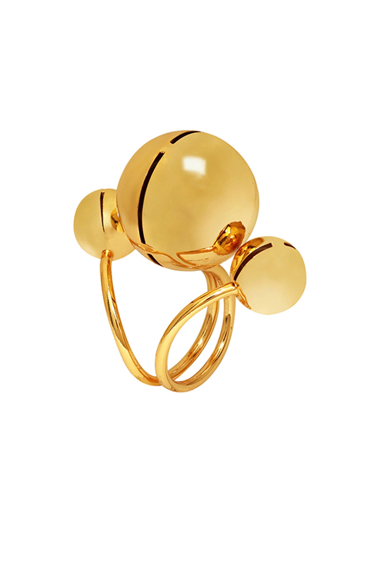 Pearls Gold Plated Brass Ring
