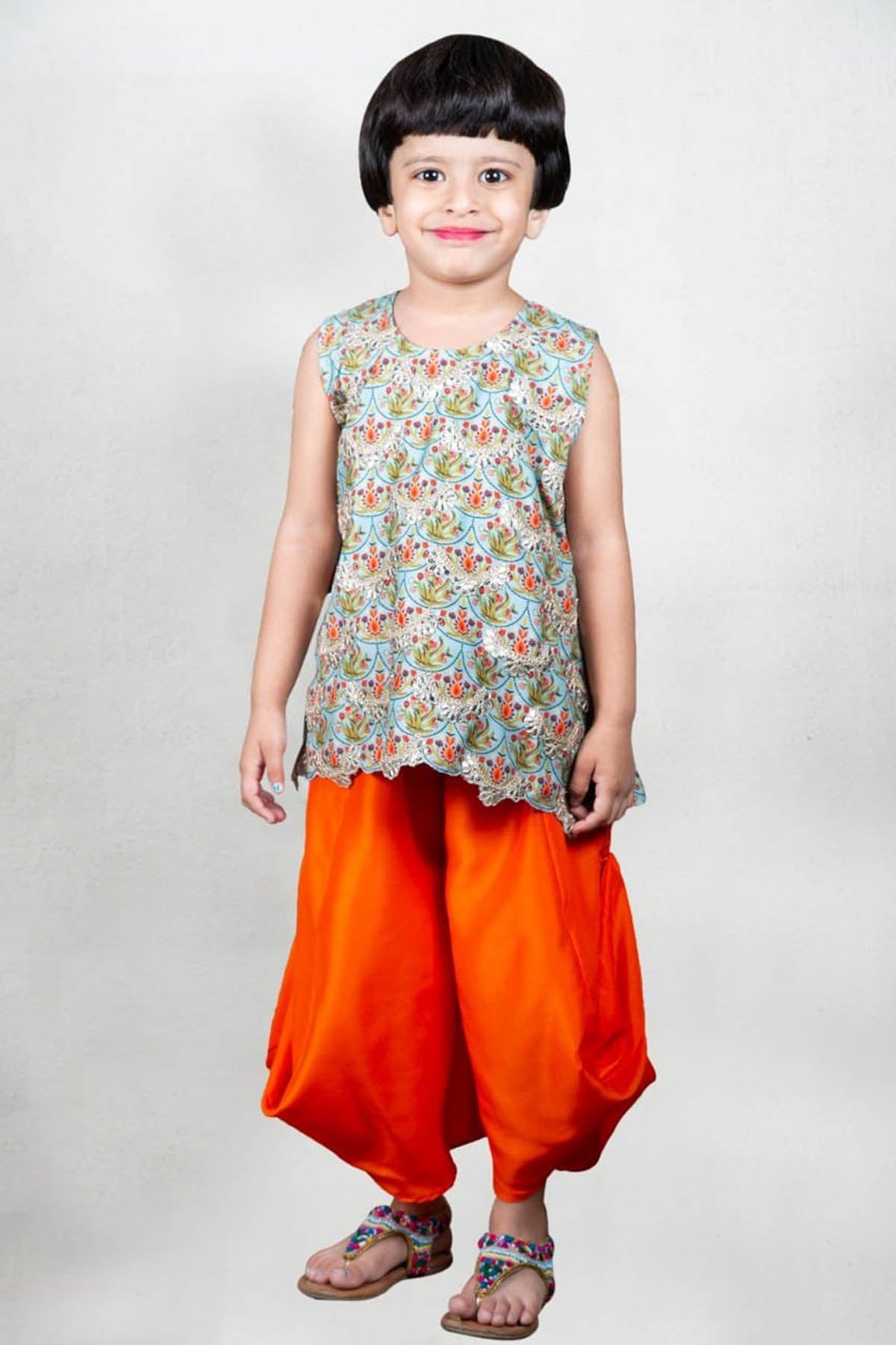 Designer Little Brats Peplum Top & Palazzo Set For Kids Available online at ScrollnShops