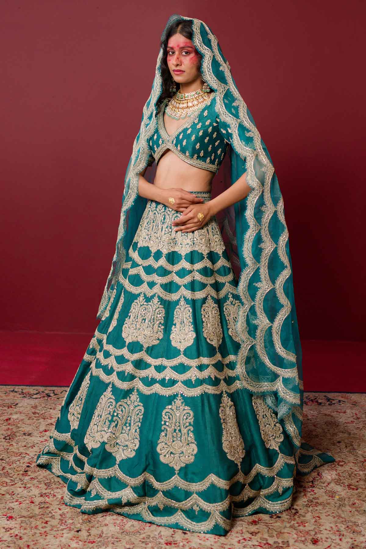 Persian Green Dori Lehenga Set