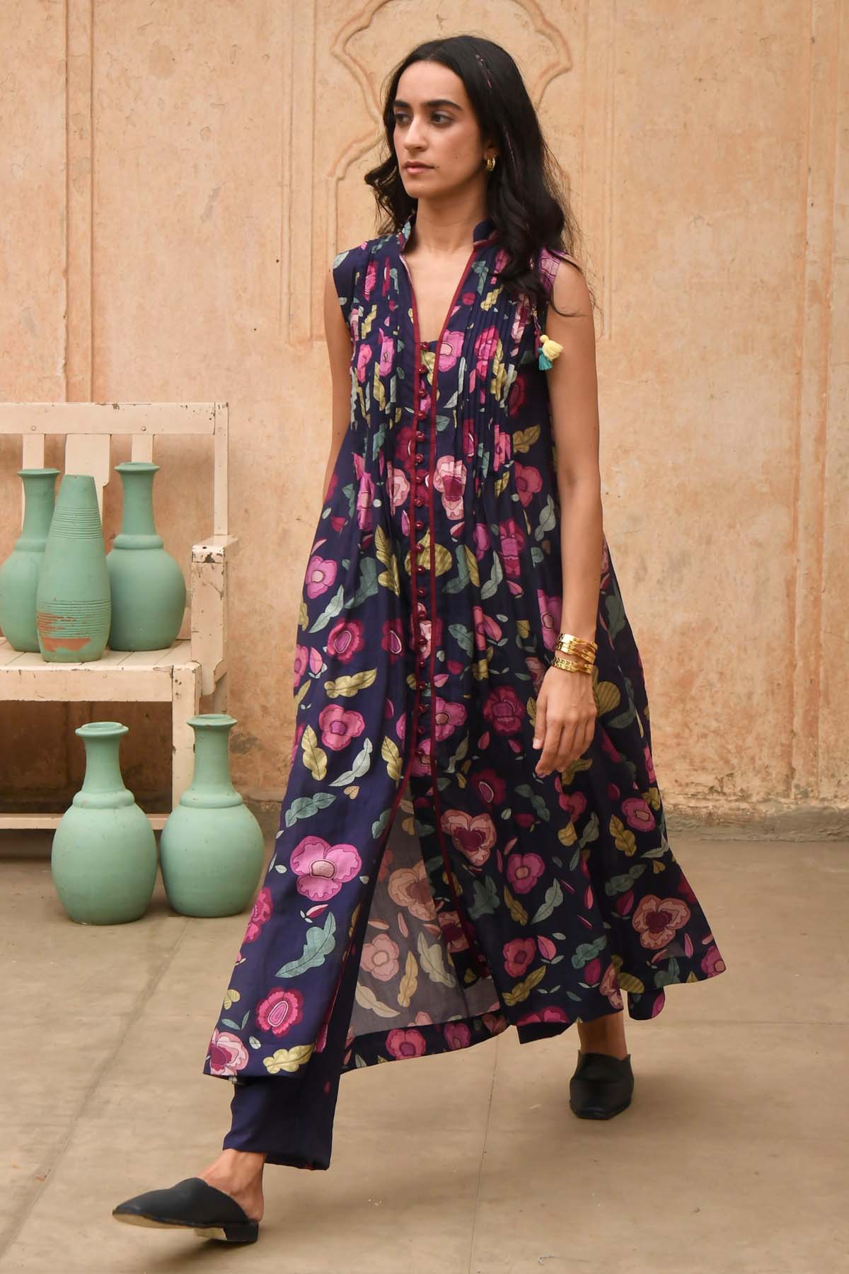 Persian Blue Printed Kurta Set