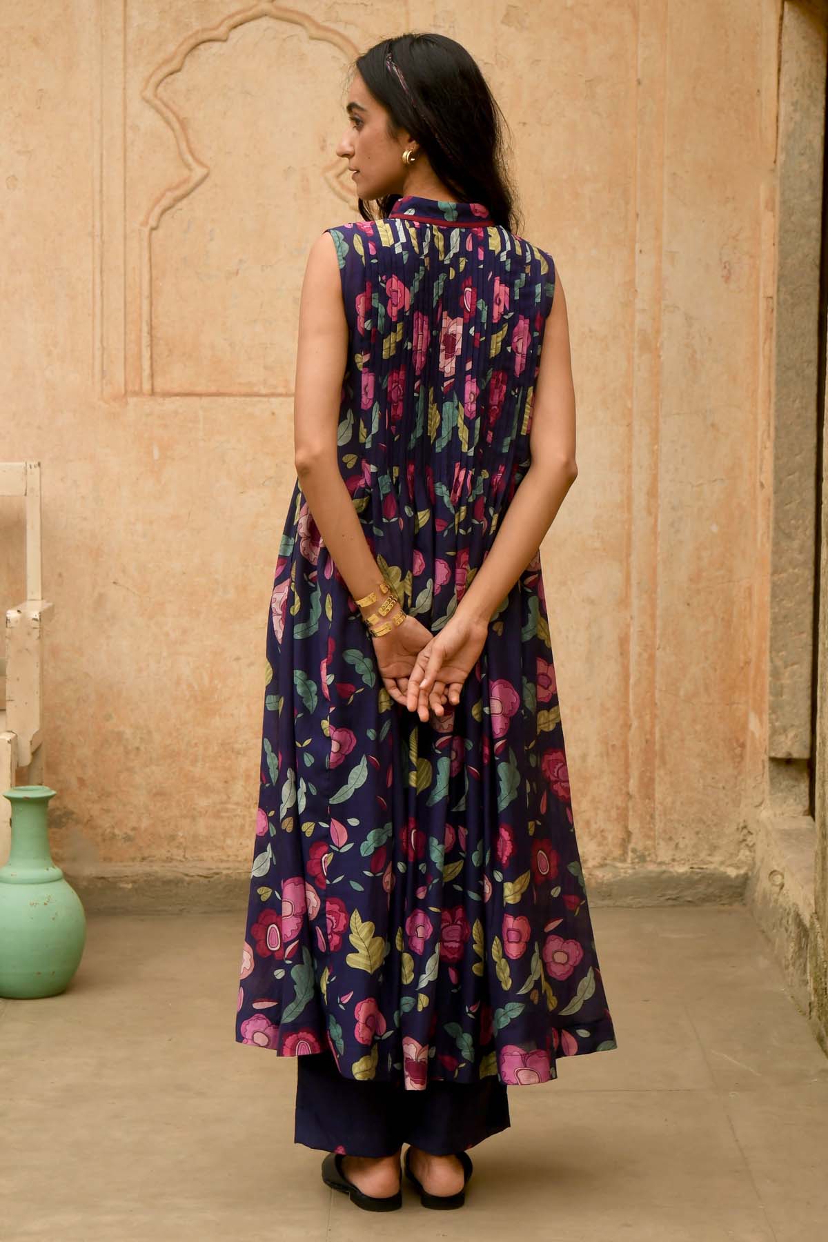 Persian Blue Printed Kurta Set