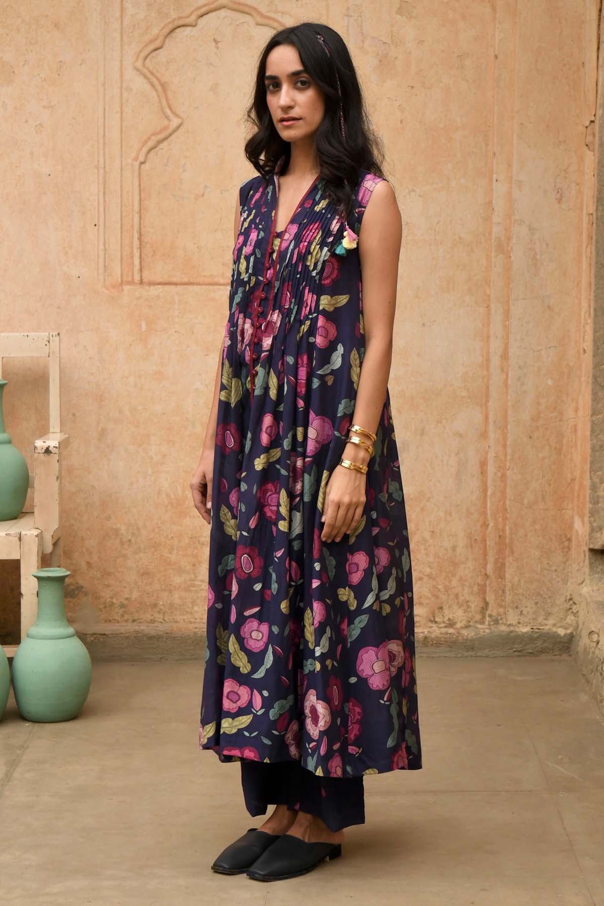 Persian Blue Printed Kurta Set