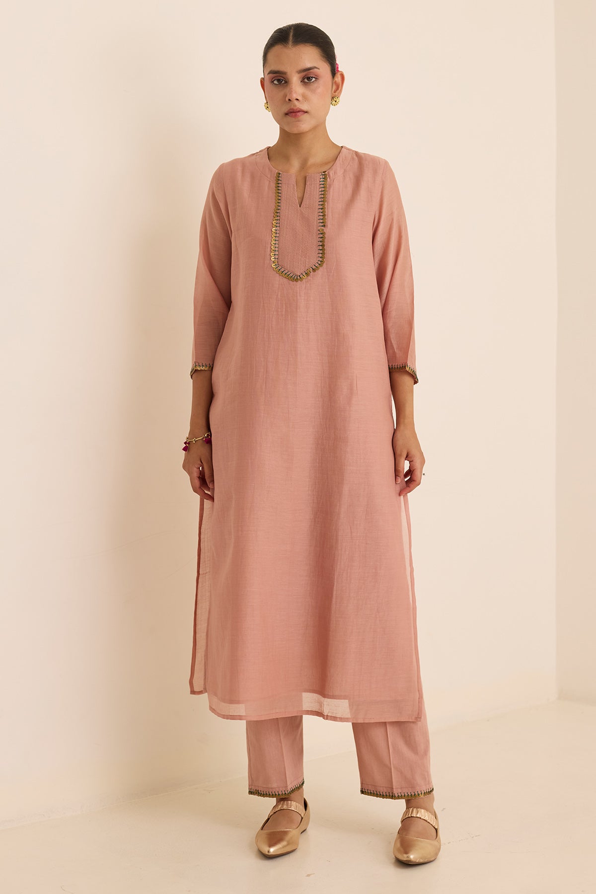 Persian Rose Chanderi Kurta Set