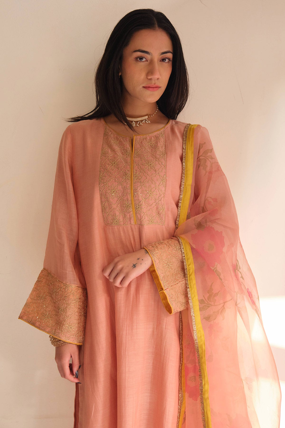 Persian Rose Zari Kurta & Pants