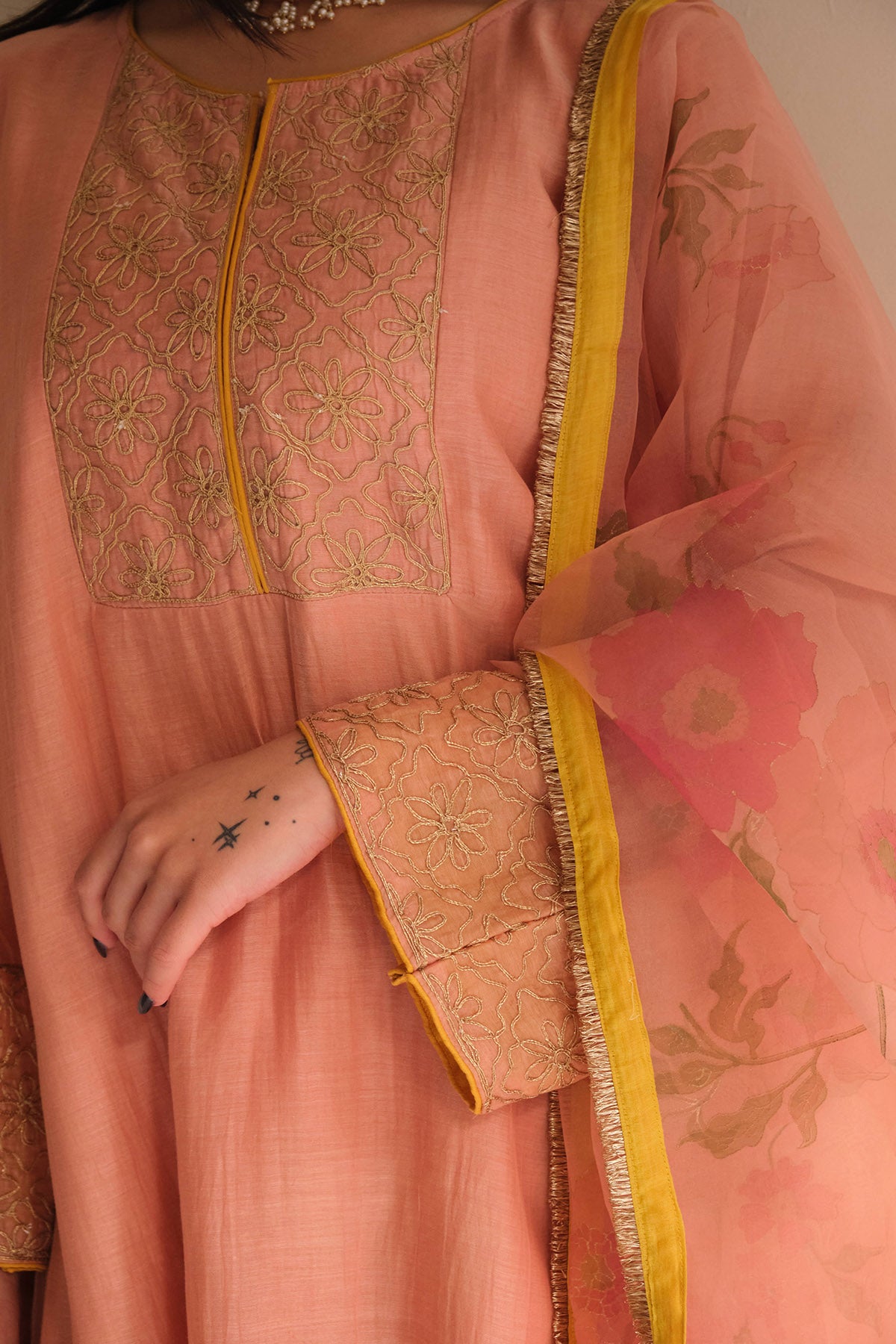 Persian Rose Zari Kurta & Pants