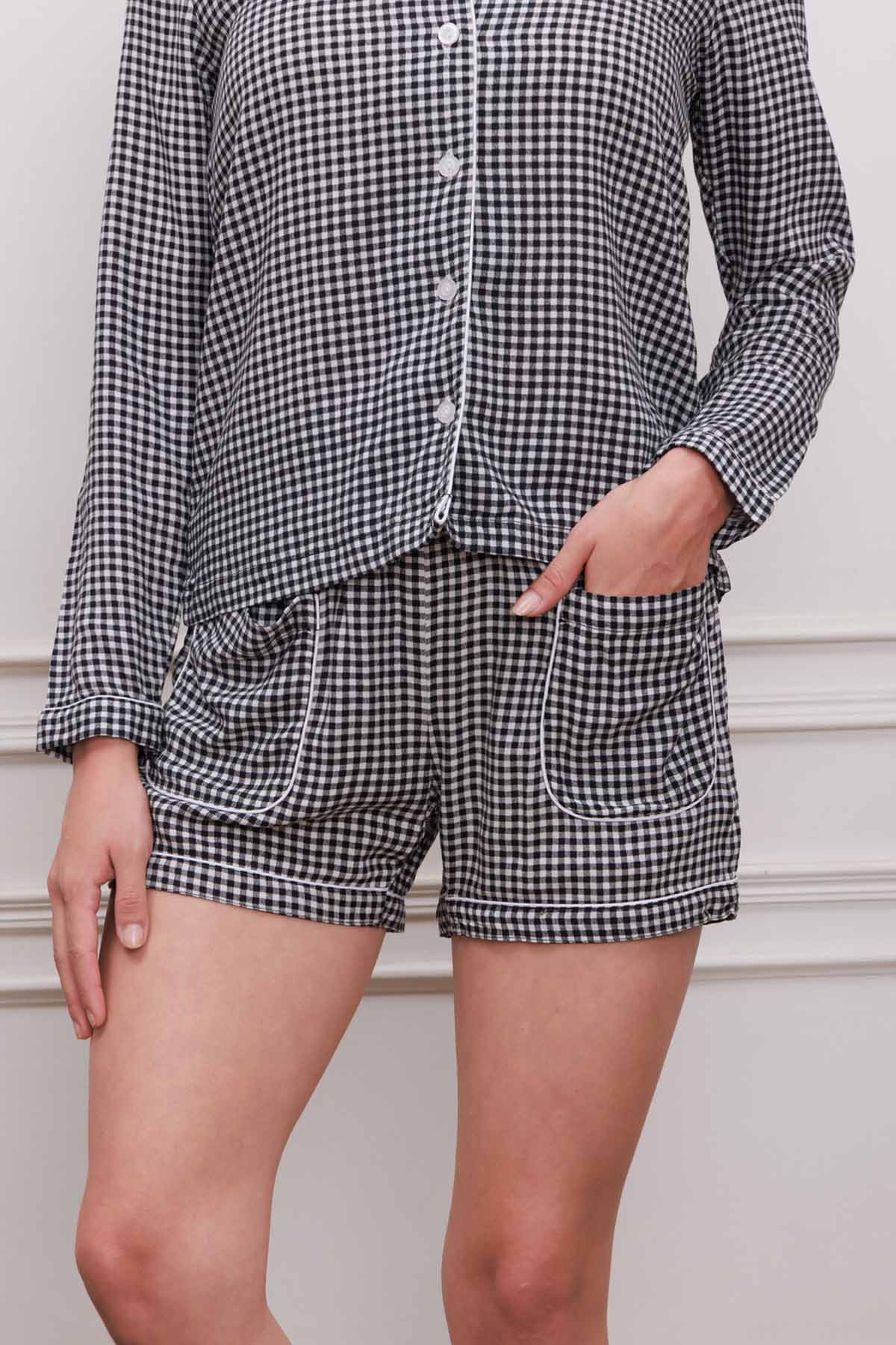 Pin Checked Shorts Set