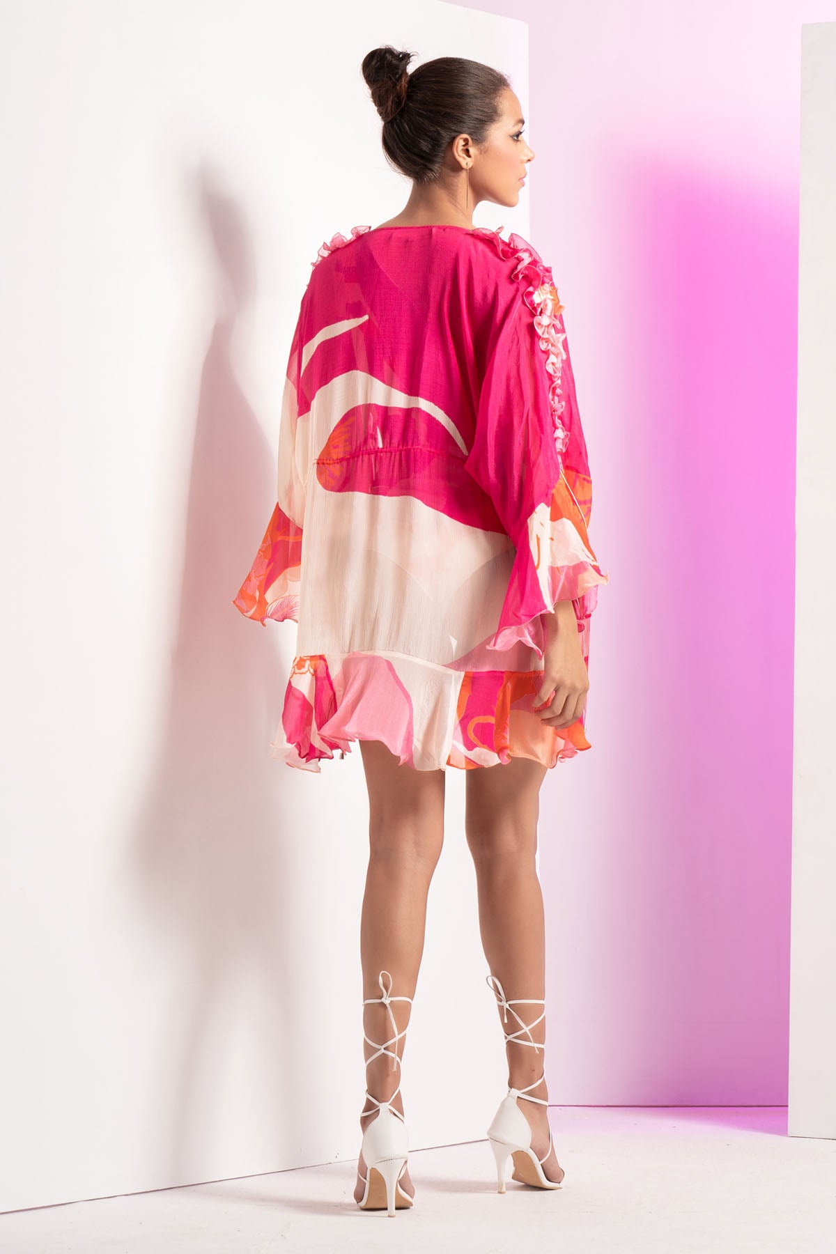 Pink Abstract Printed Bodysuit