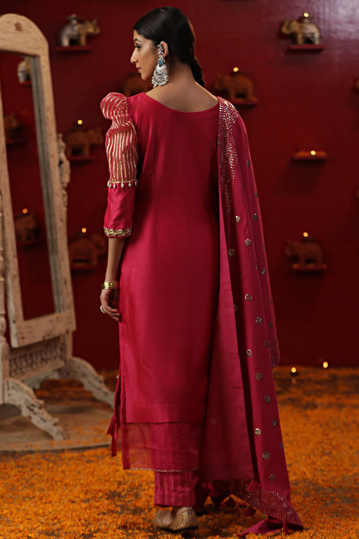 Pink Baggi Embroidered Kurta Set