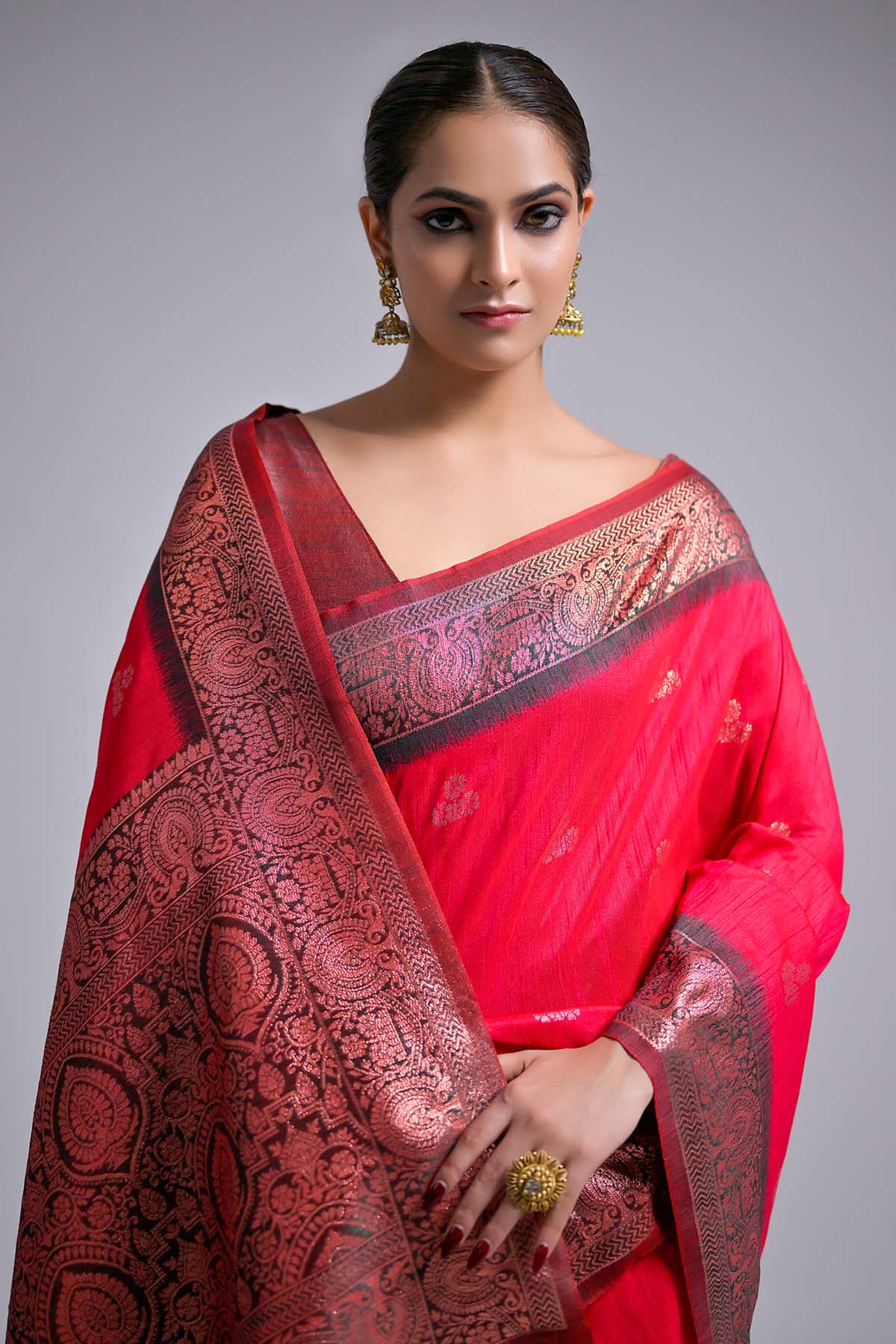 Pink Banarasi Silk Butti Saree