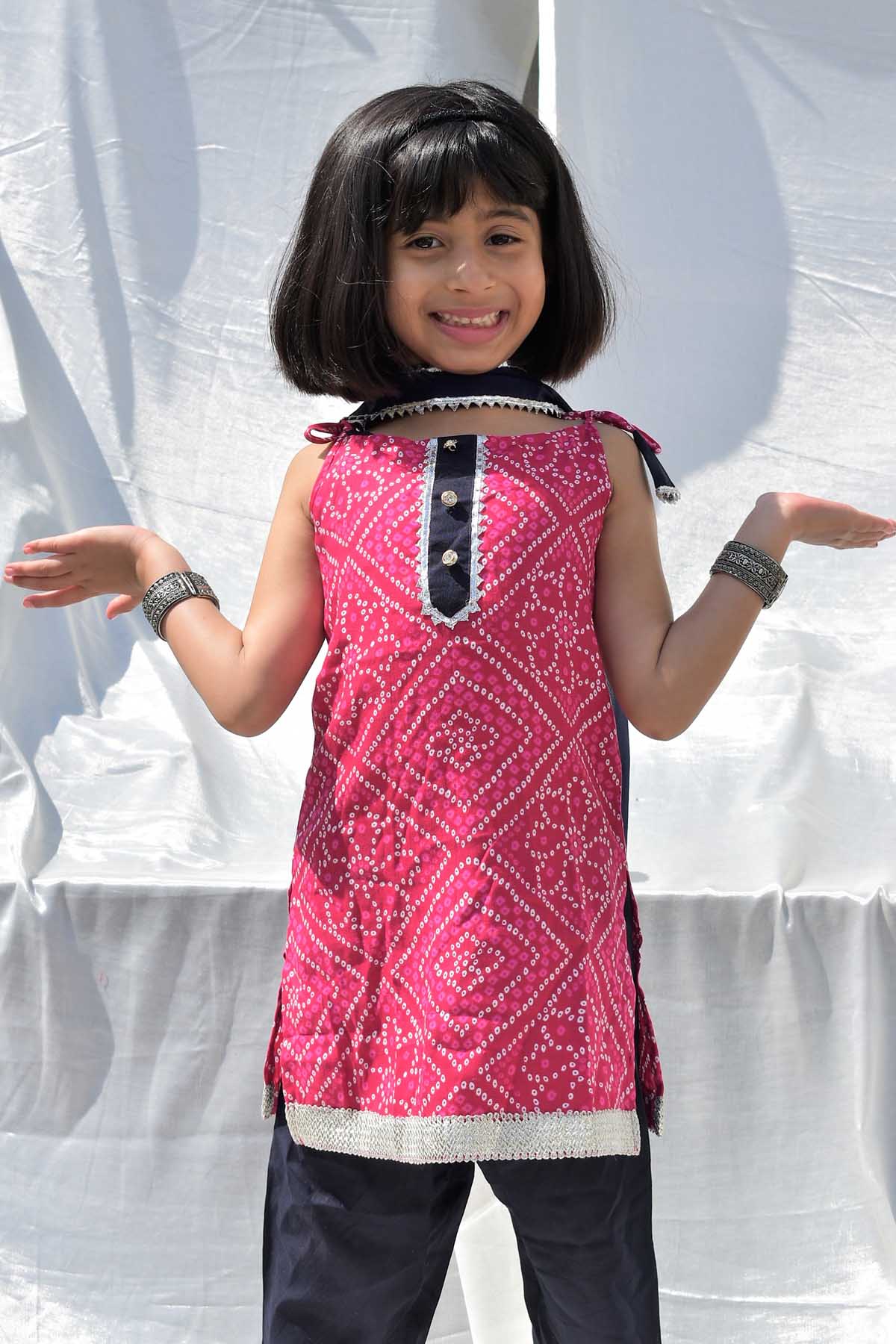 Pink Bandhani Kurta & Pyjama Set