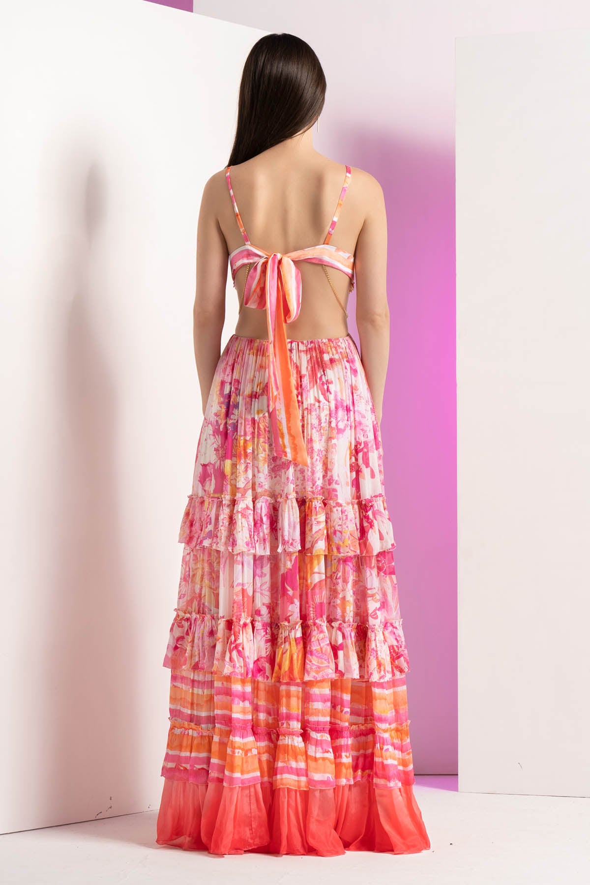 Pink Blooming Cut-Out Dress