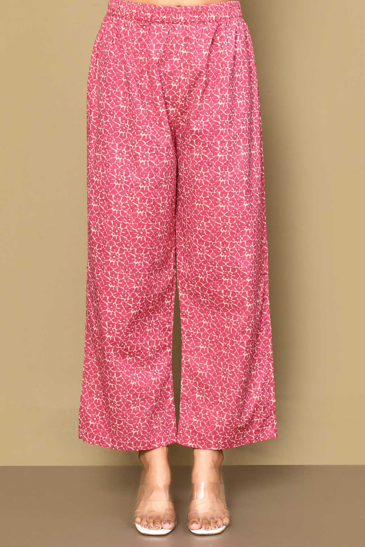 Pink Pure Cotton Print Kurta Set