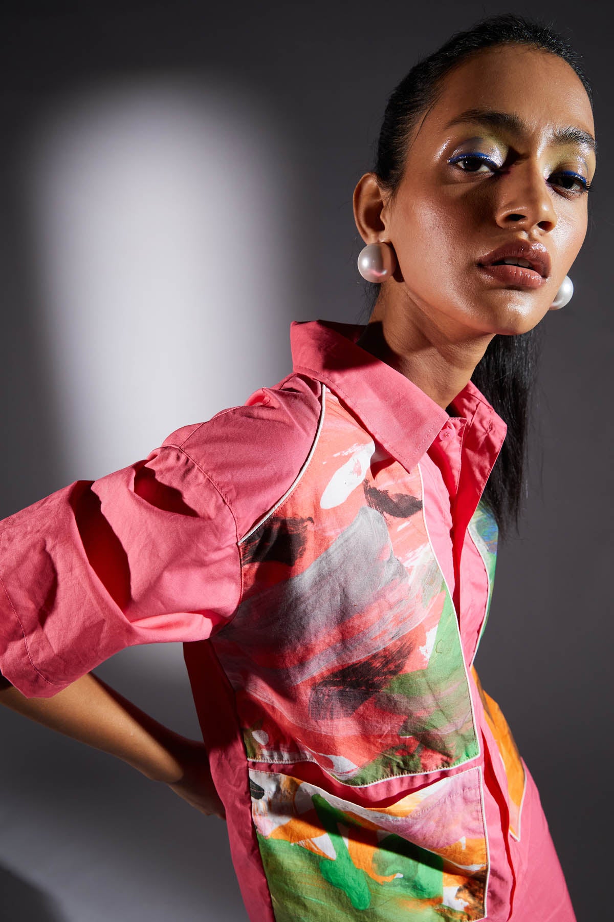 Pink Button Up Shirt Dress