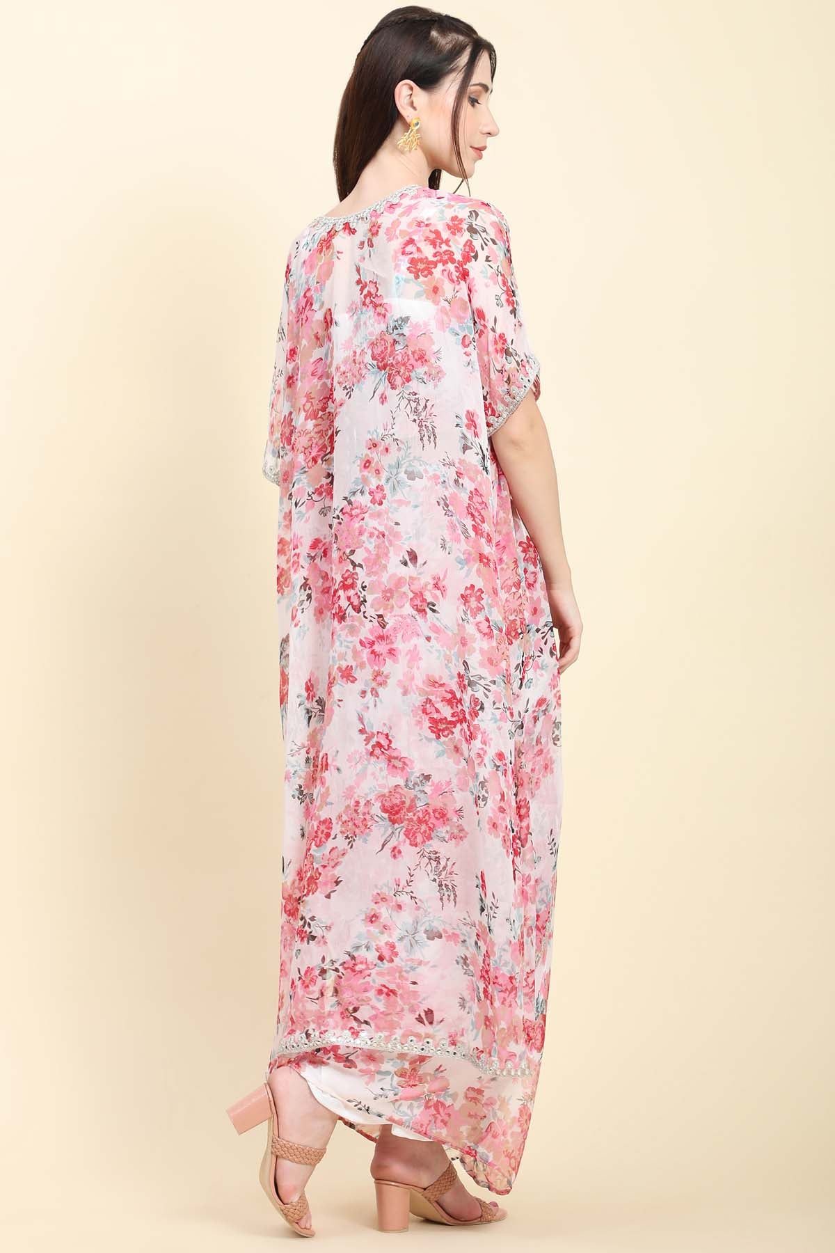 Pink Chiffon Cape Set