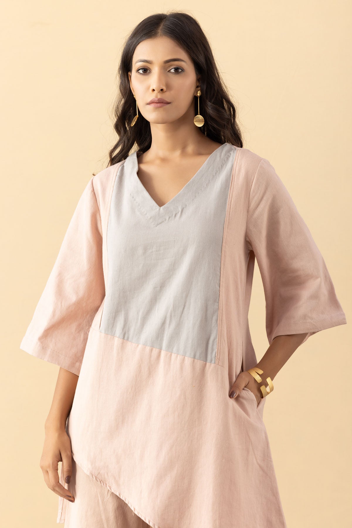 Pink Cotton A-Line Tunic