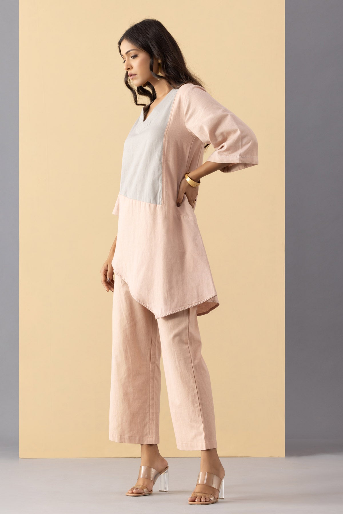 Pink Cotton A-Line Tunic