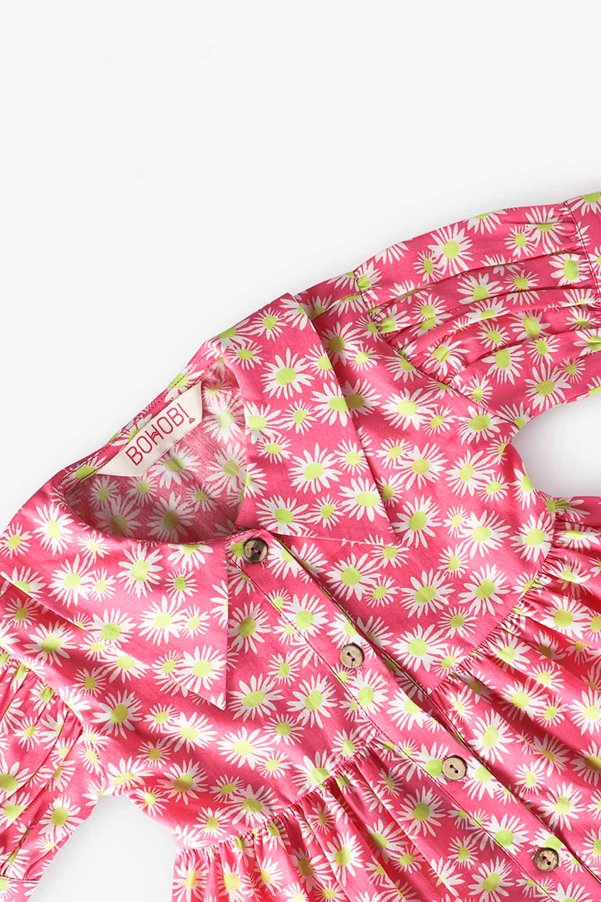 Pink Cotton Floral Print Dress