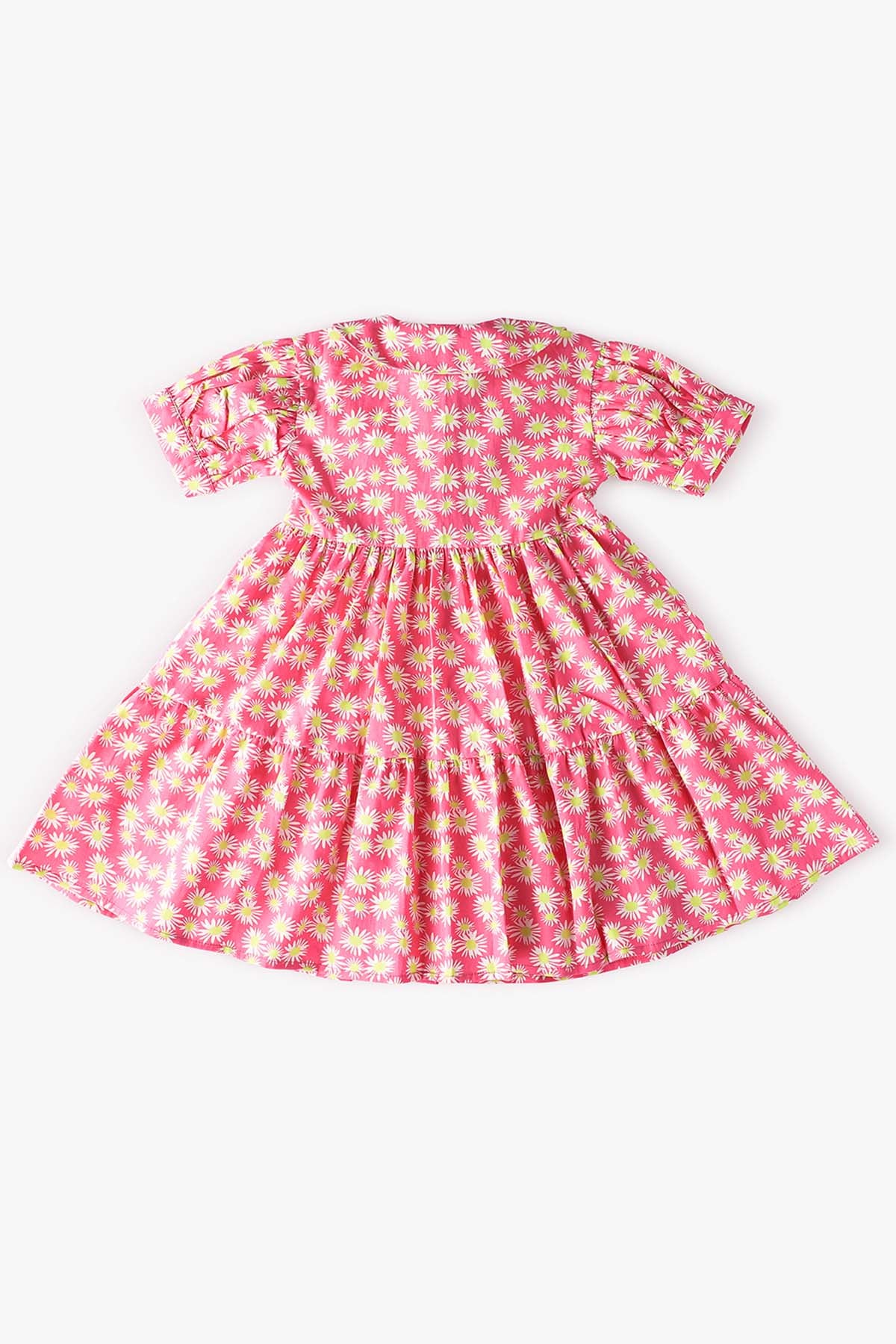 Pink Cotton Floral Print Dress