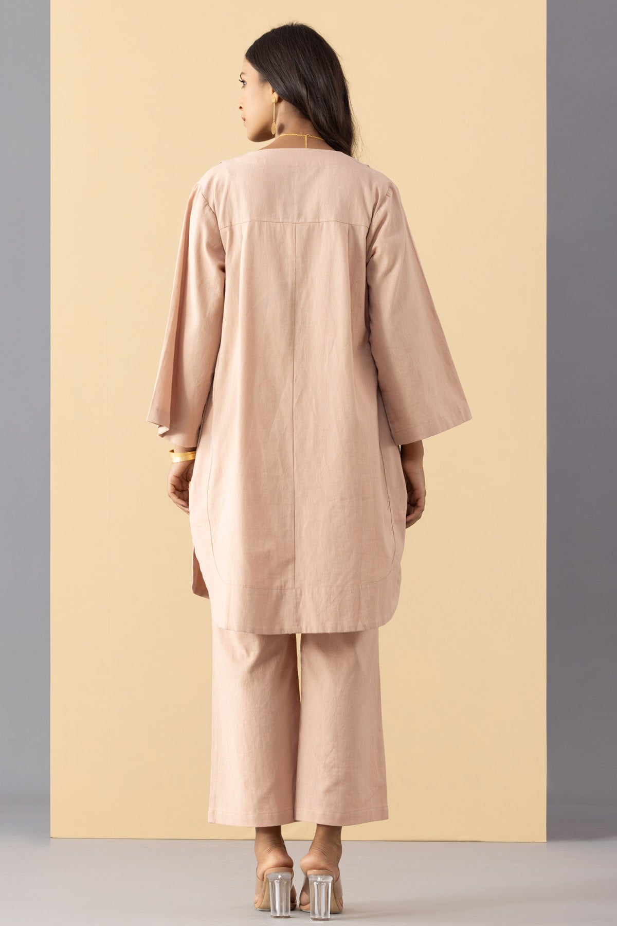 Pink Cotton Jacket Tunic & Pants