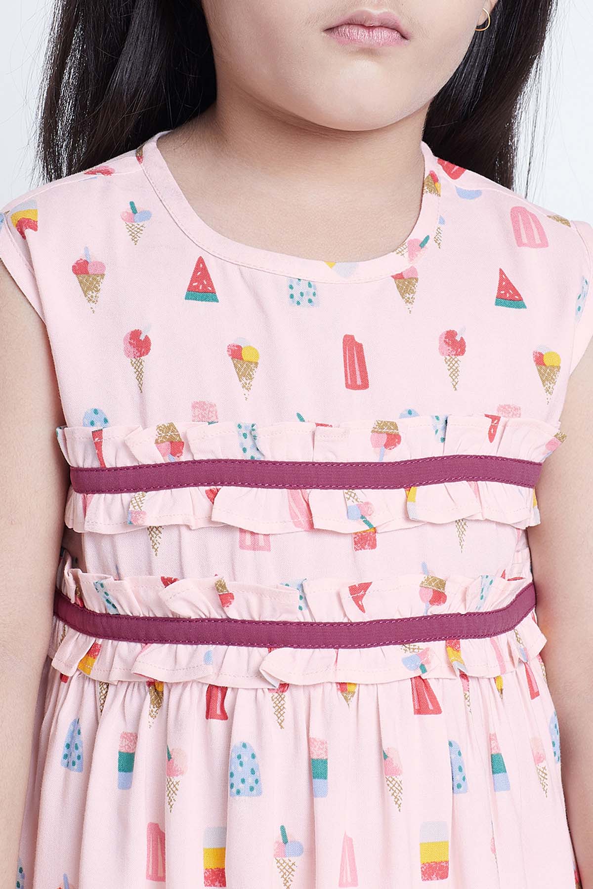 Pink Cotton Printed Sleepwear