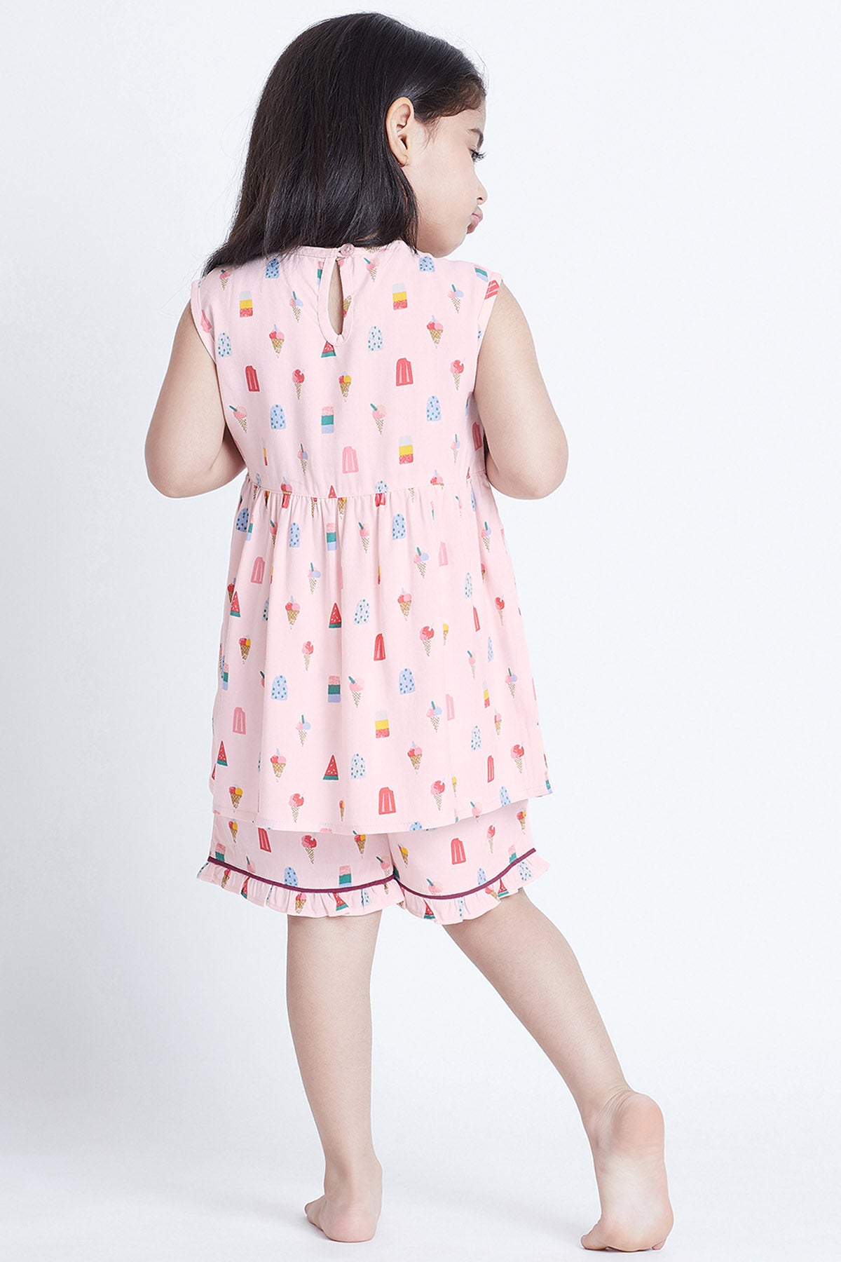 Pink Cotton Printed Sleepwear