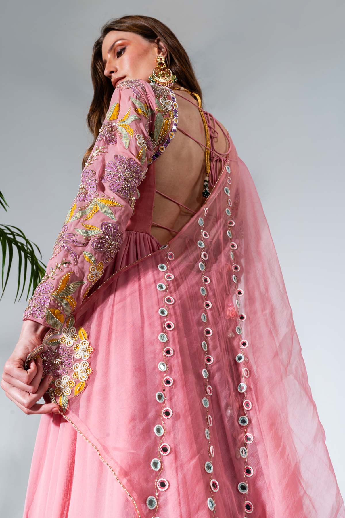 Pink Georgette Anarkali Set