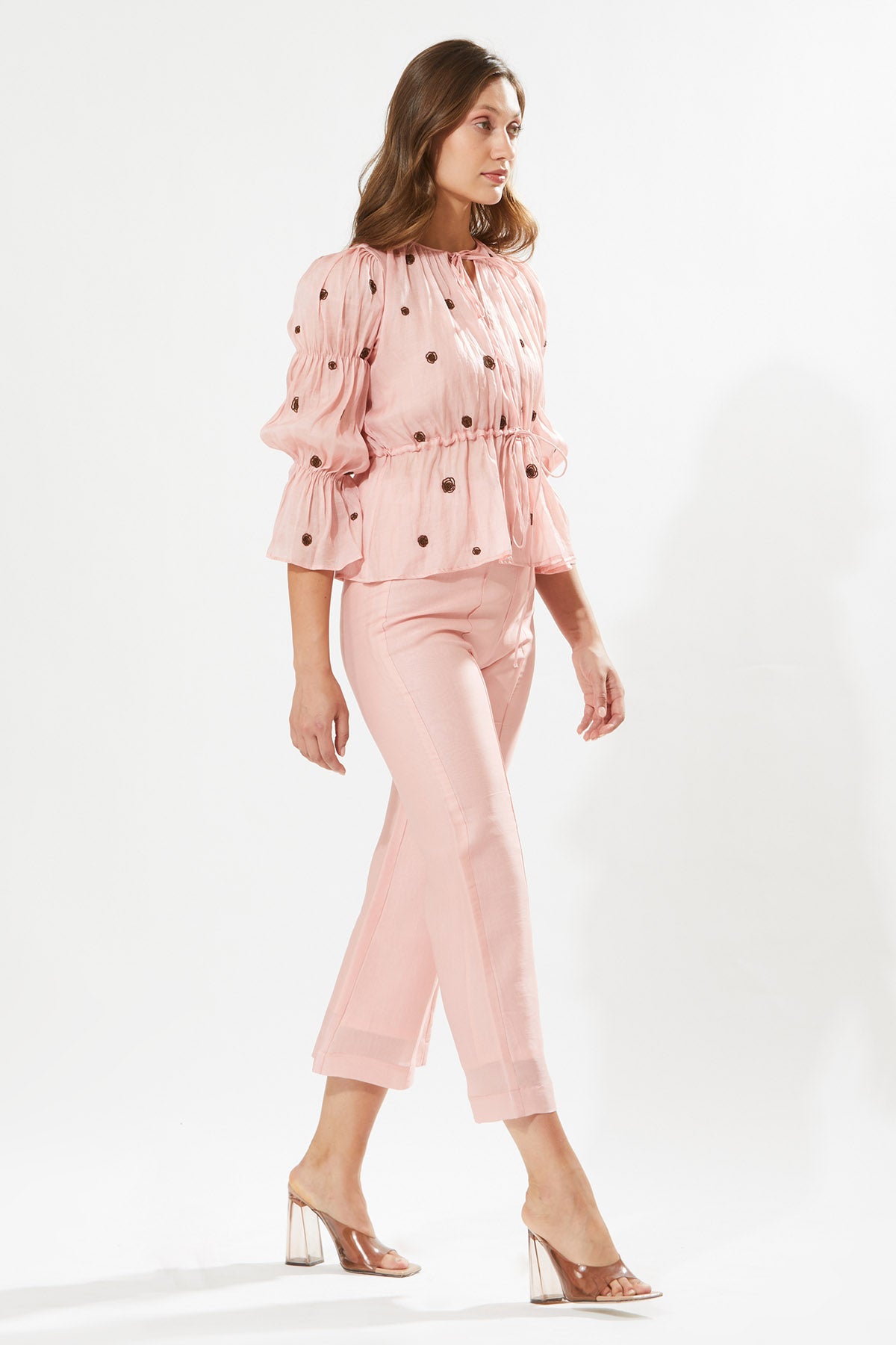 Pink Embroidered Co-ord Set