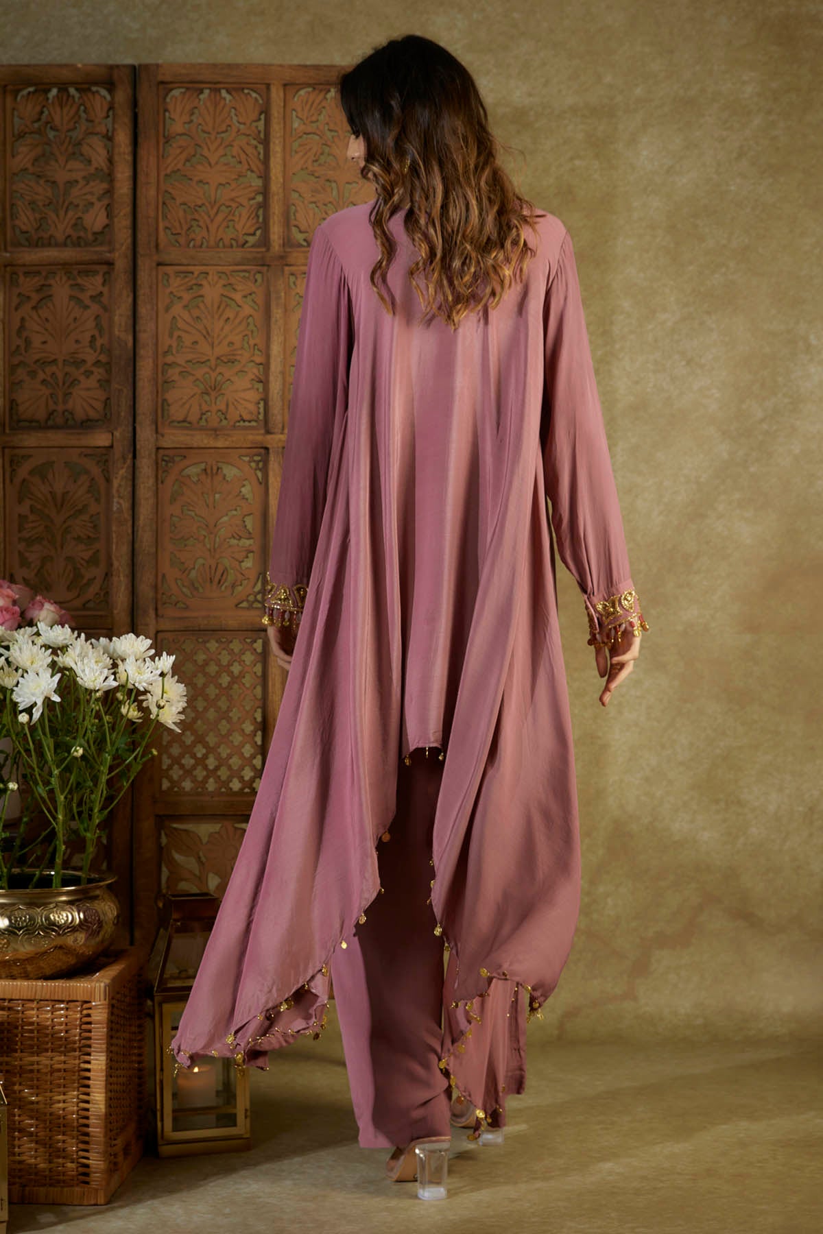 Pink Embroidered Kurta & Pants