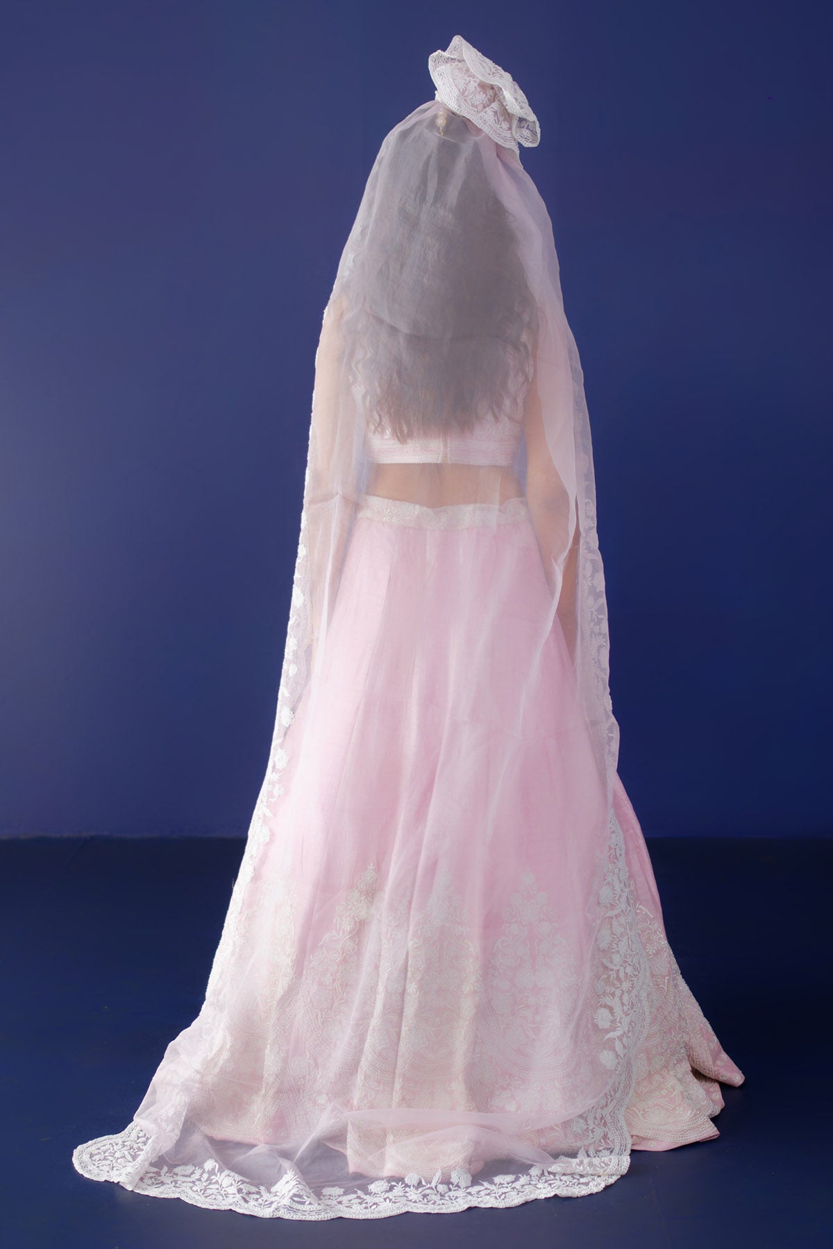 Pink Embroidered Raw Silk Lehenga Set