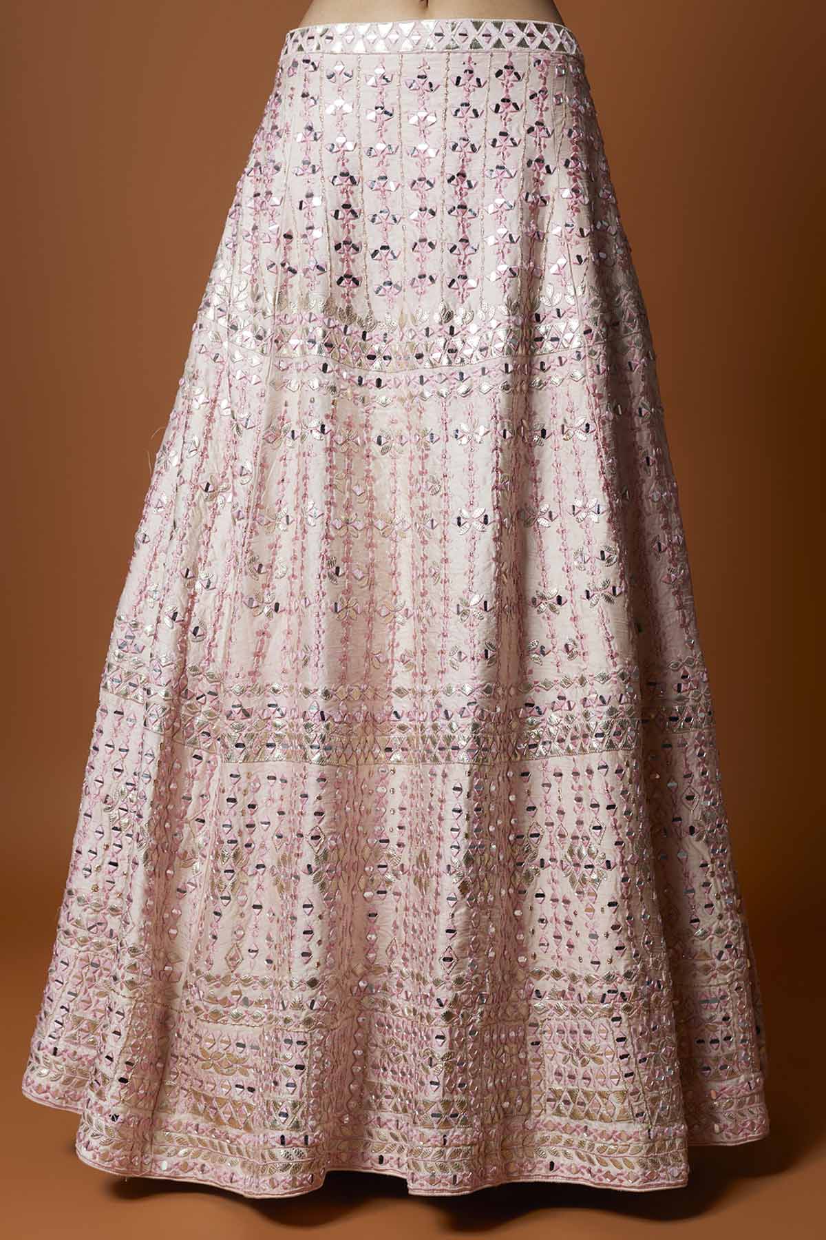 Pink Raw Silk Lehenga Set