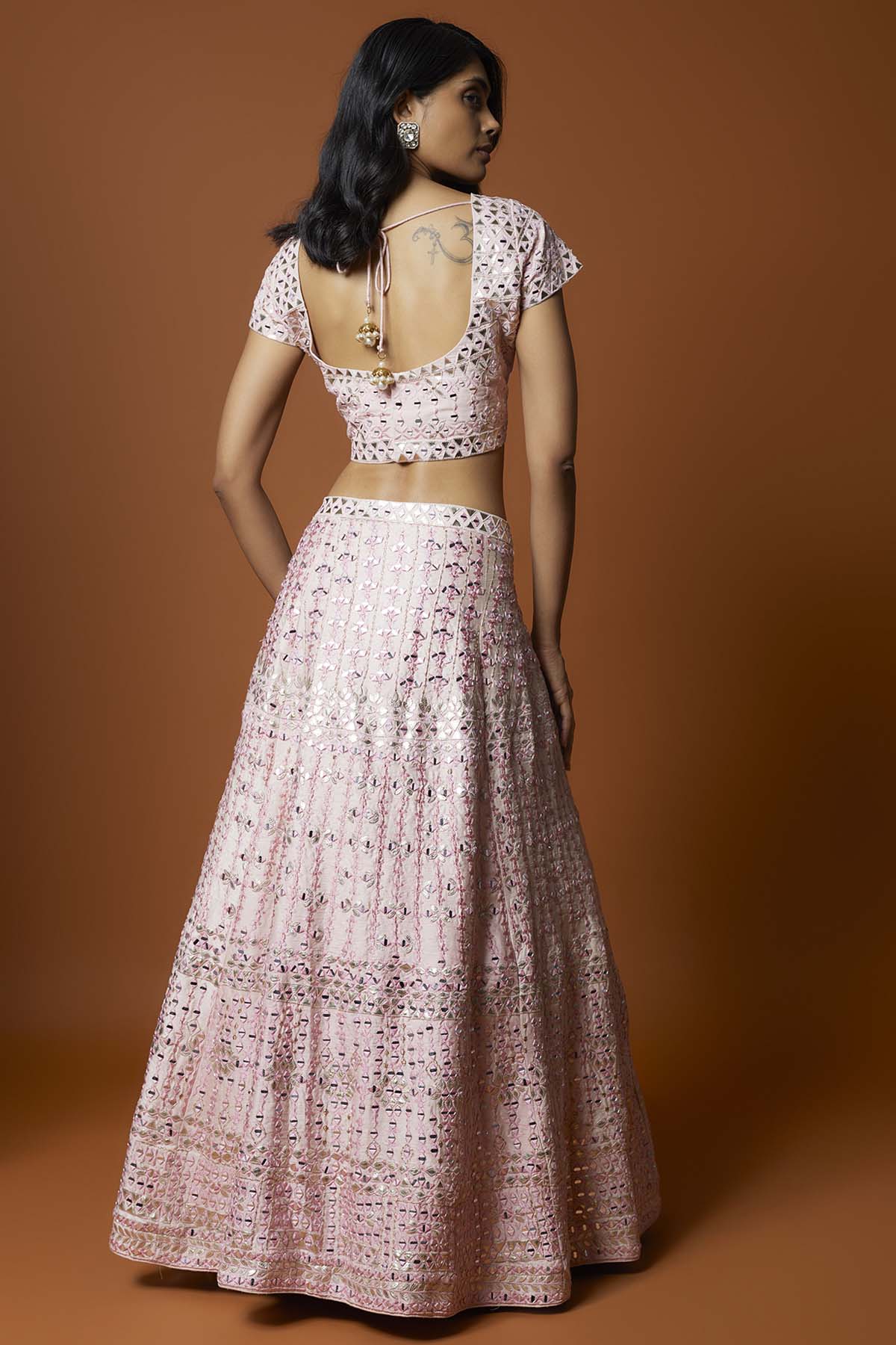 Pink Raw Silk Lehenga Set