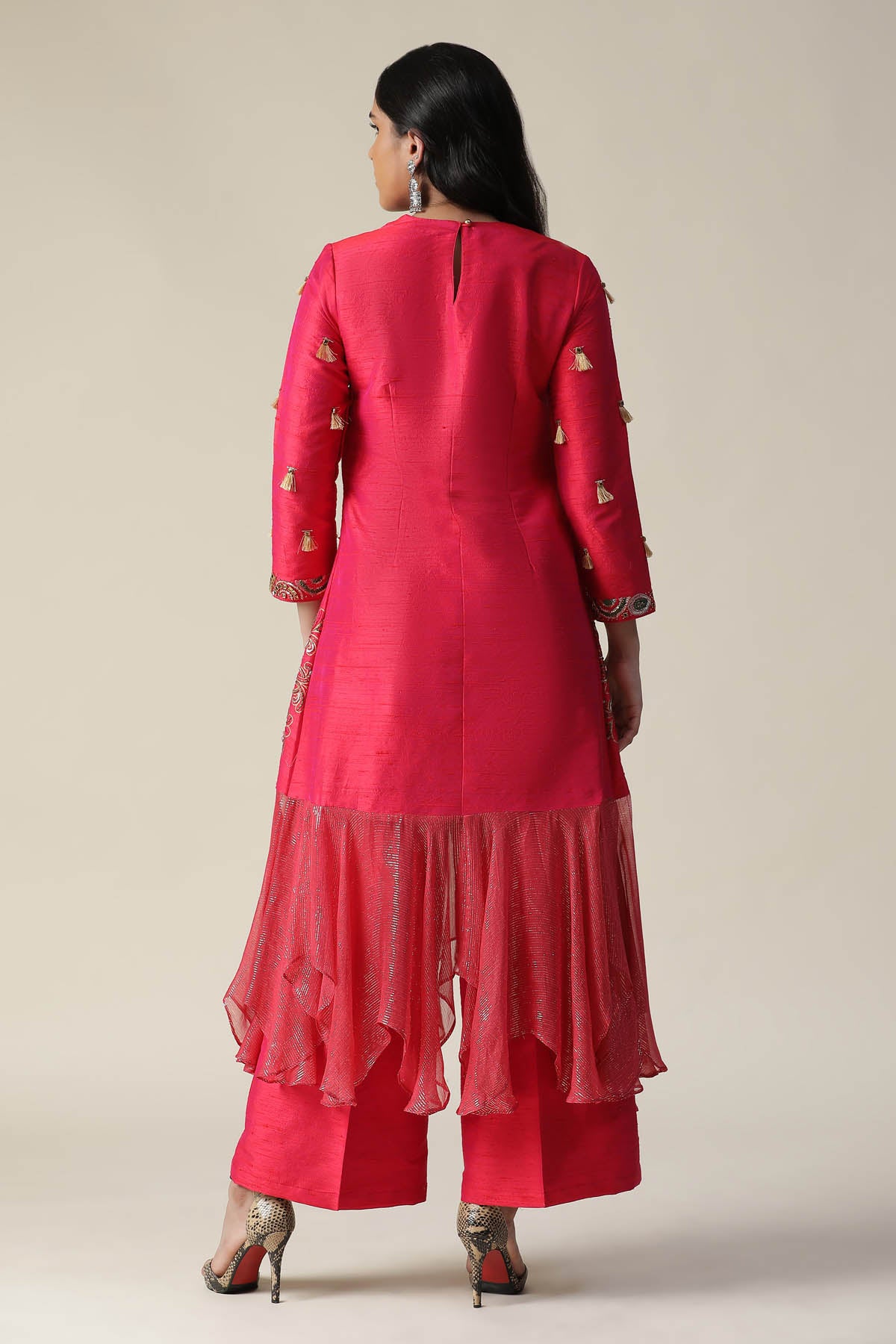 Pink Embroidered Tunic & Pants