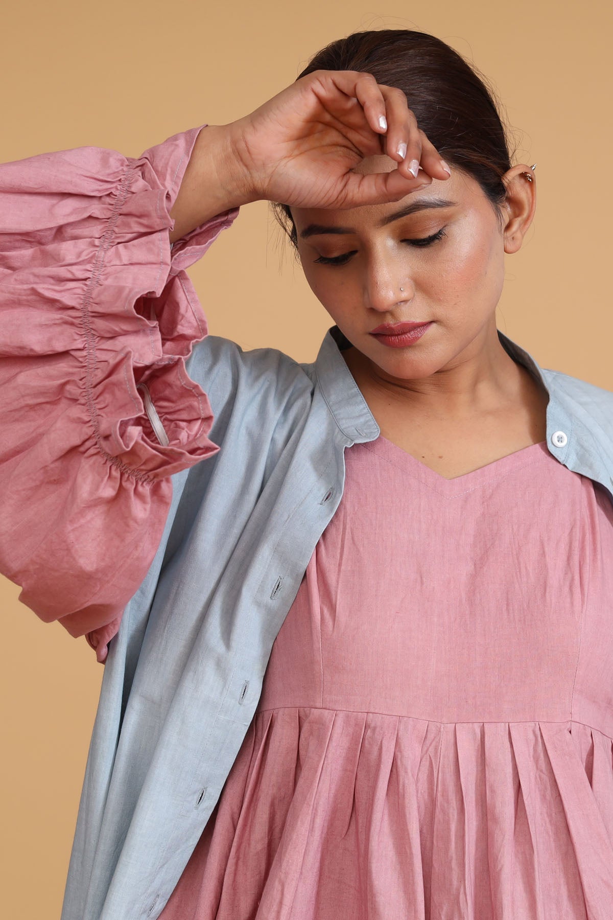 Pink Flared Jumpsuit & Overlay