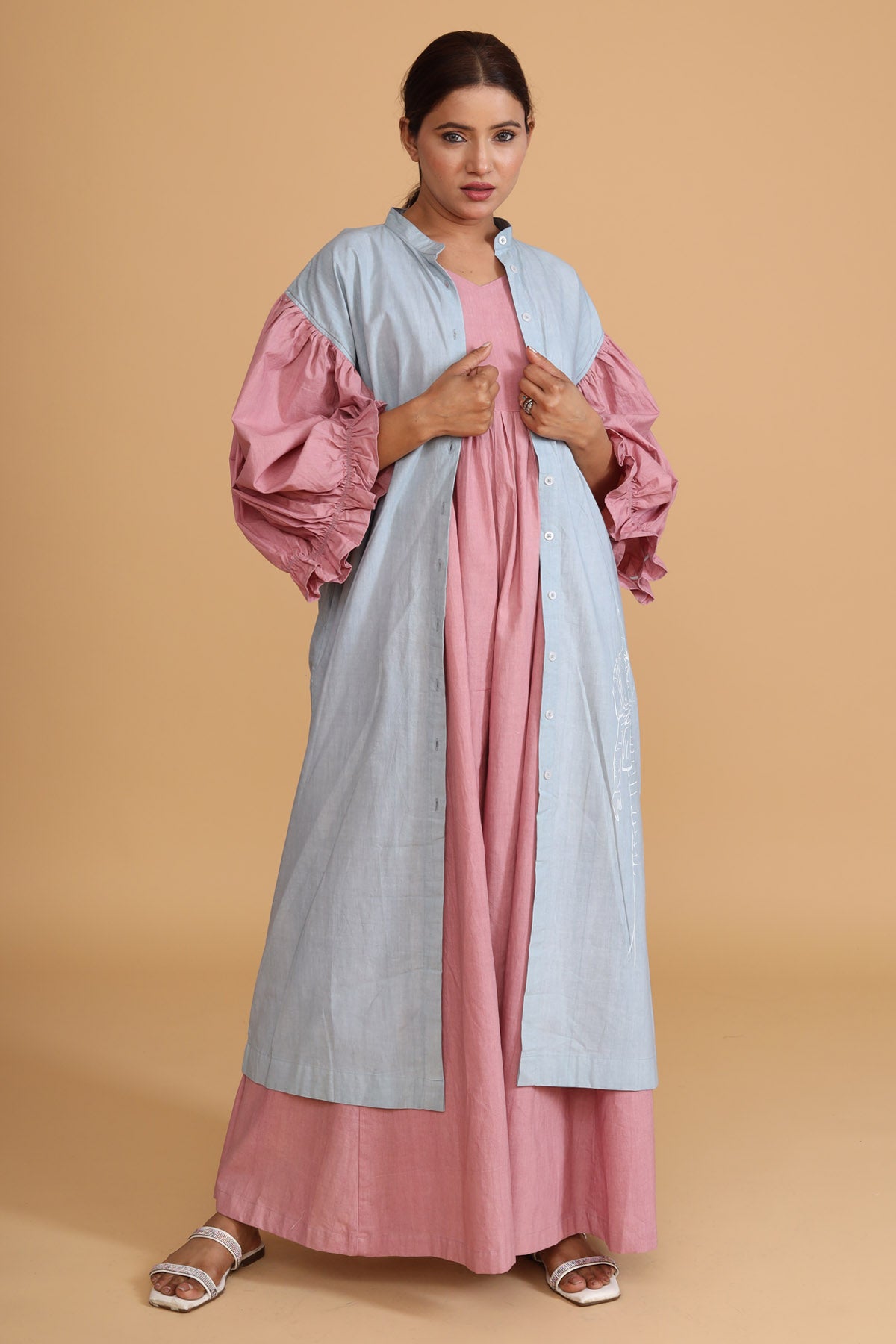 Pink Flared Jumpsuit & Overlay