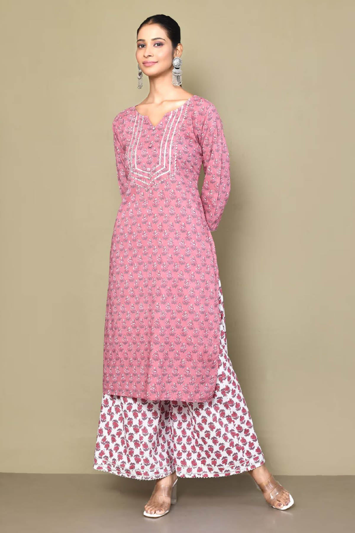 Pink Floral Printed Palazzo Set