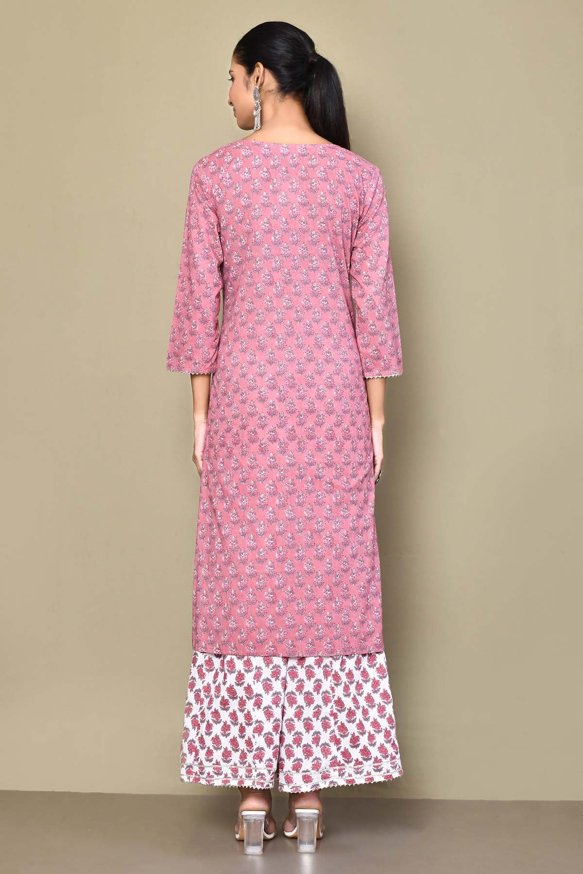 Pink Floral Printed Palazzo Set