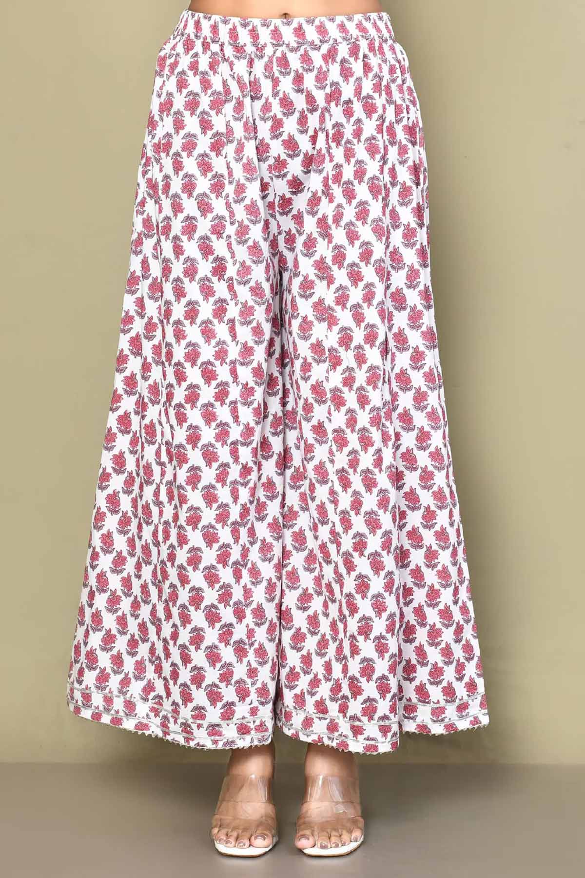 Pink Floral Printed Palazzo Set