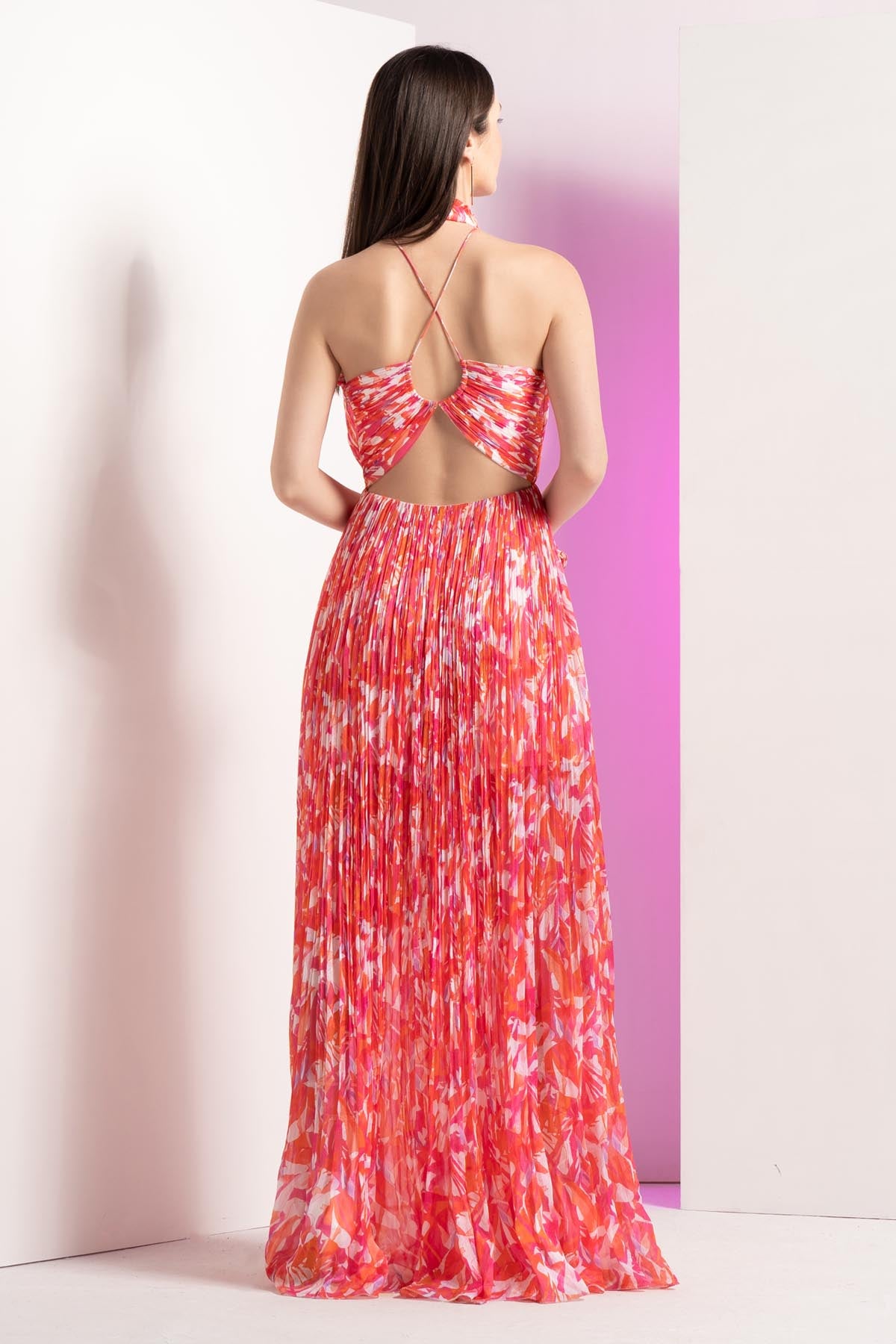 Pink Geometric Pattern Dress