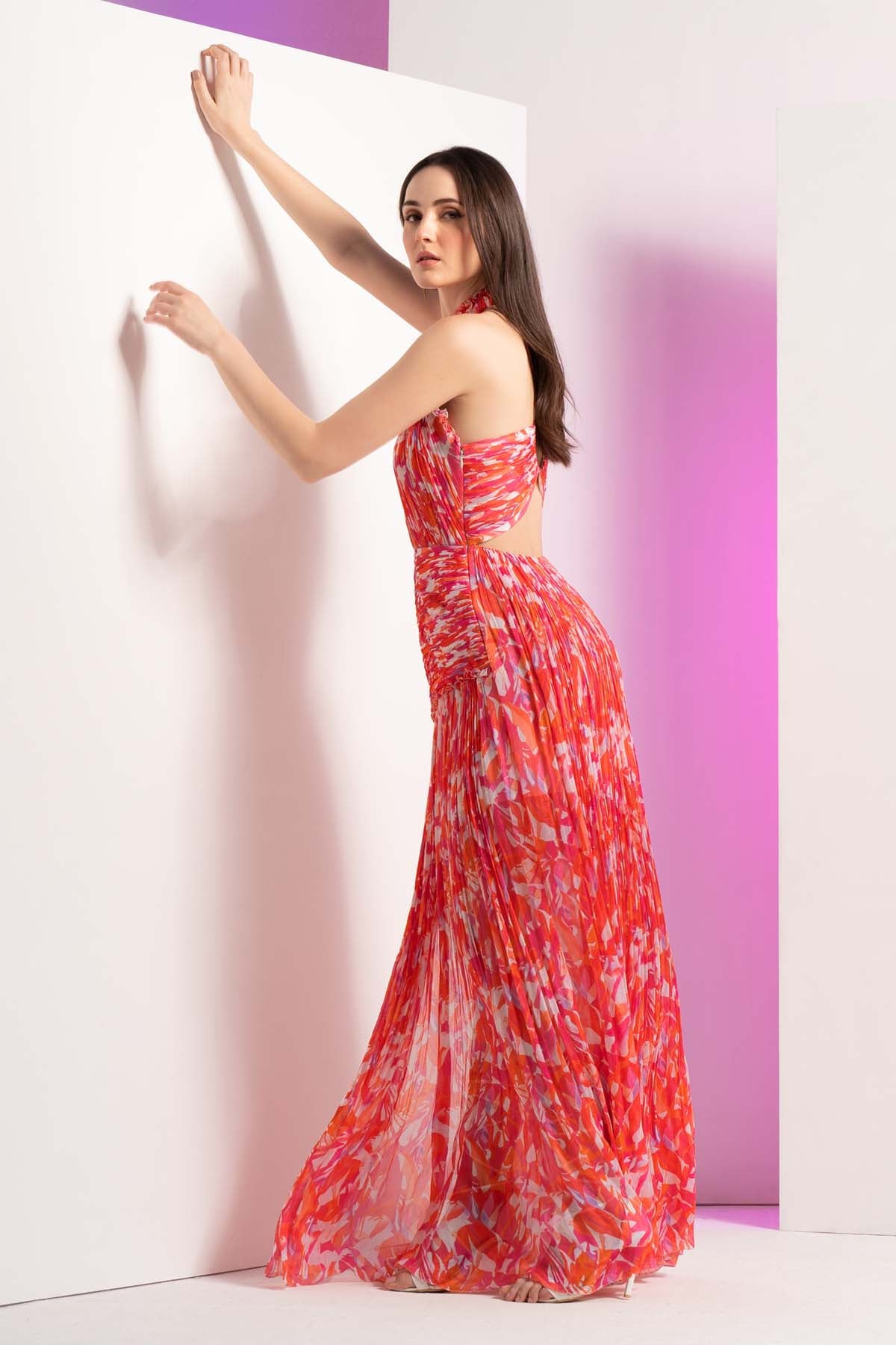 Pink Geometric Pattern Dress