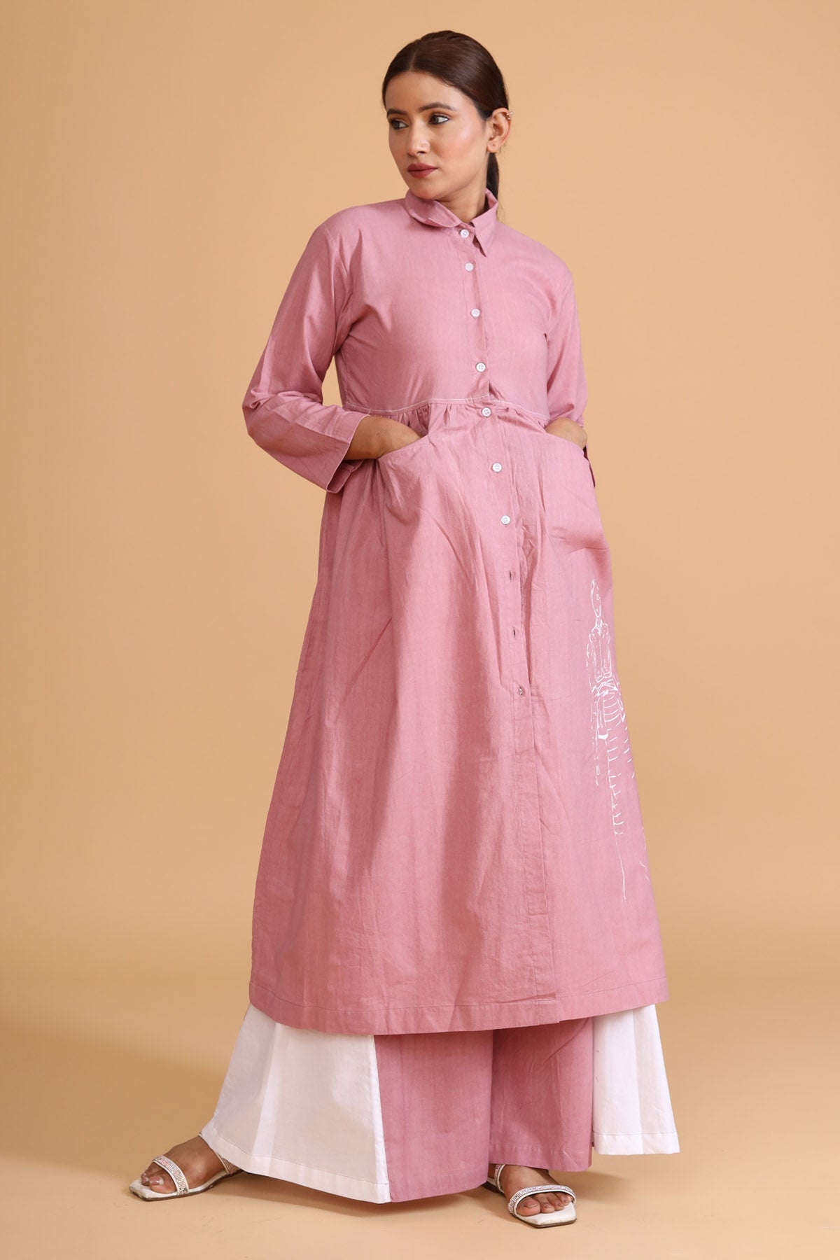 Pink Hand Painted Shirt Tunic