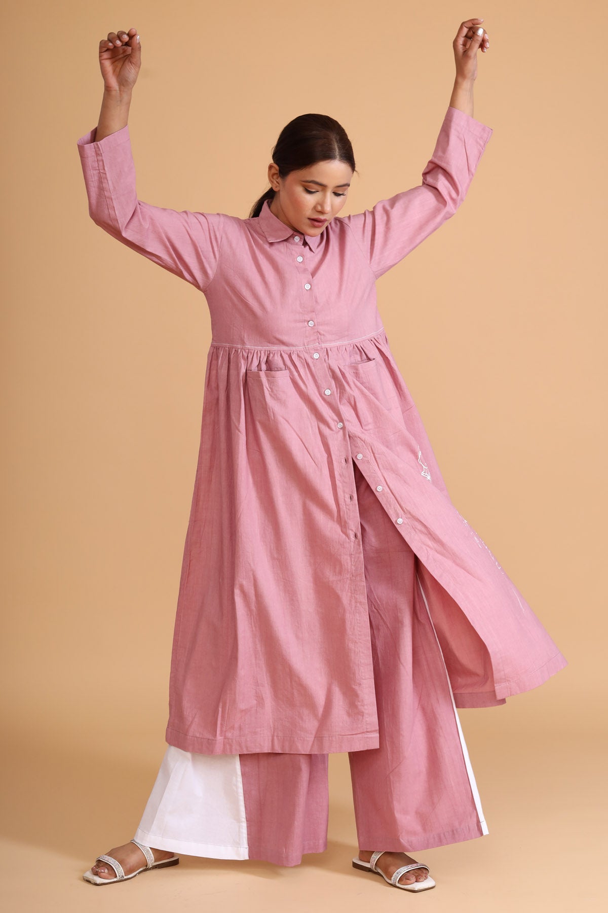 Pink Hand Painted Shirt Tunic