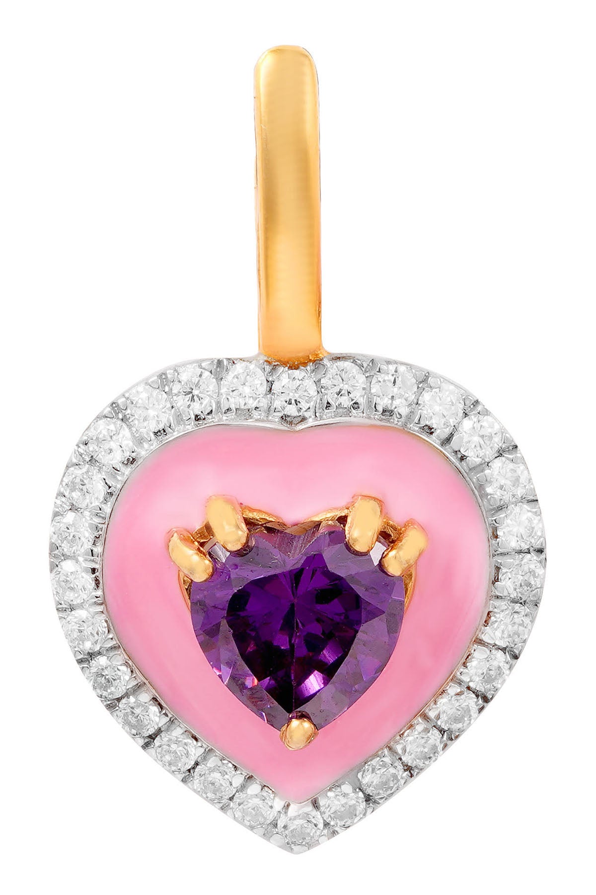 Pink Heart Enamel Drops