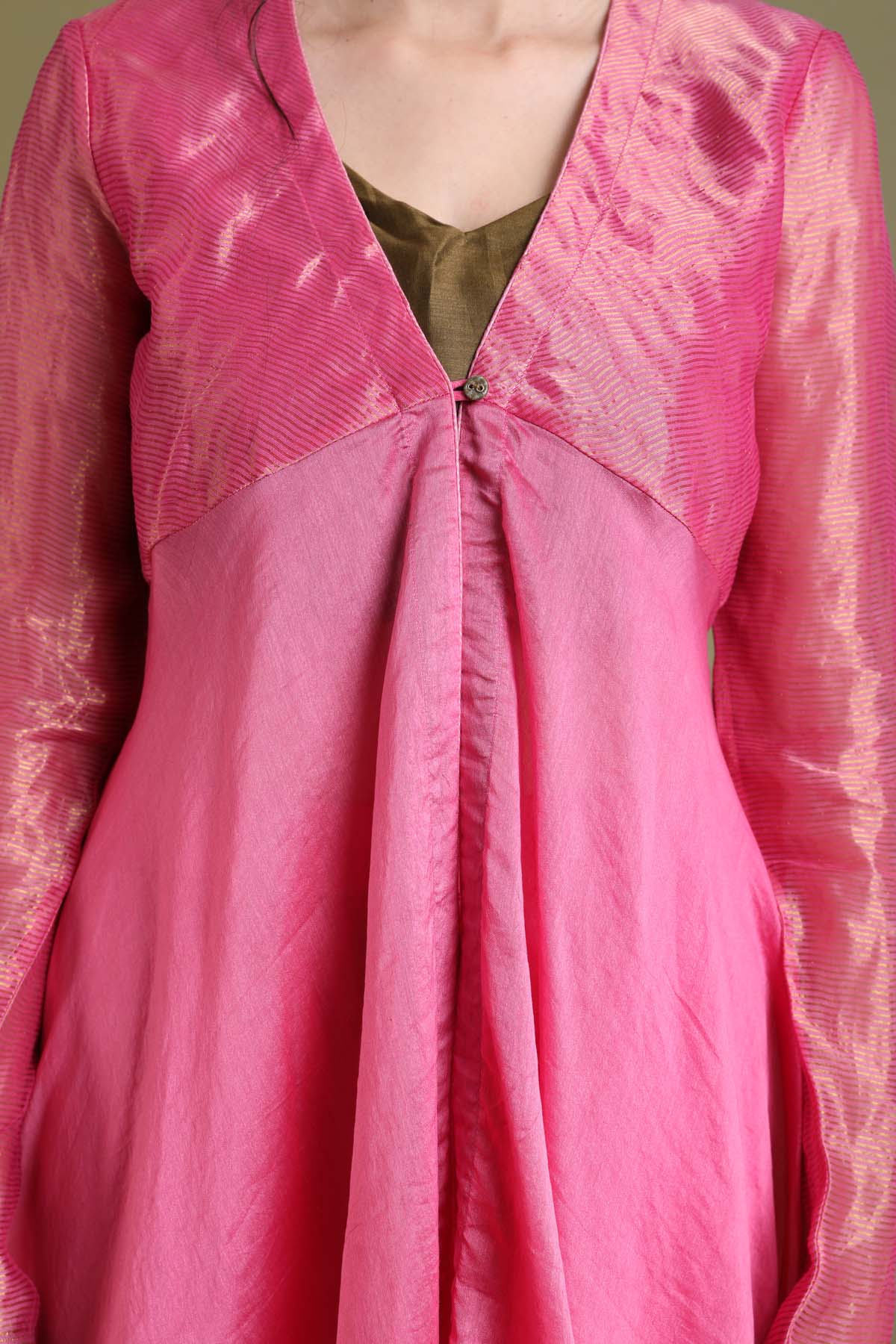 Pink Jacket Style Kurta Set