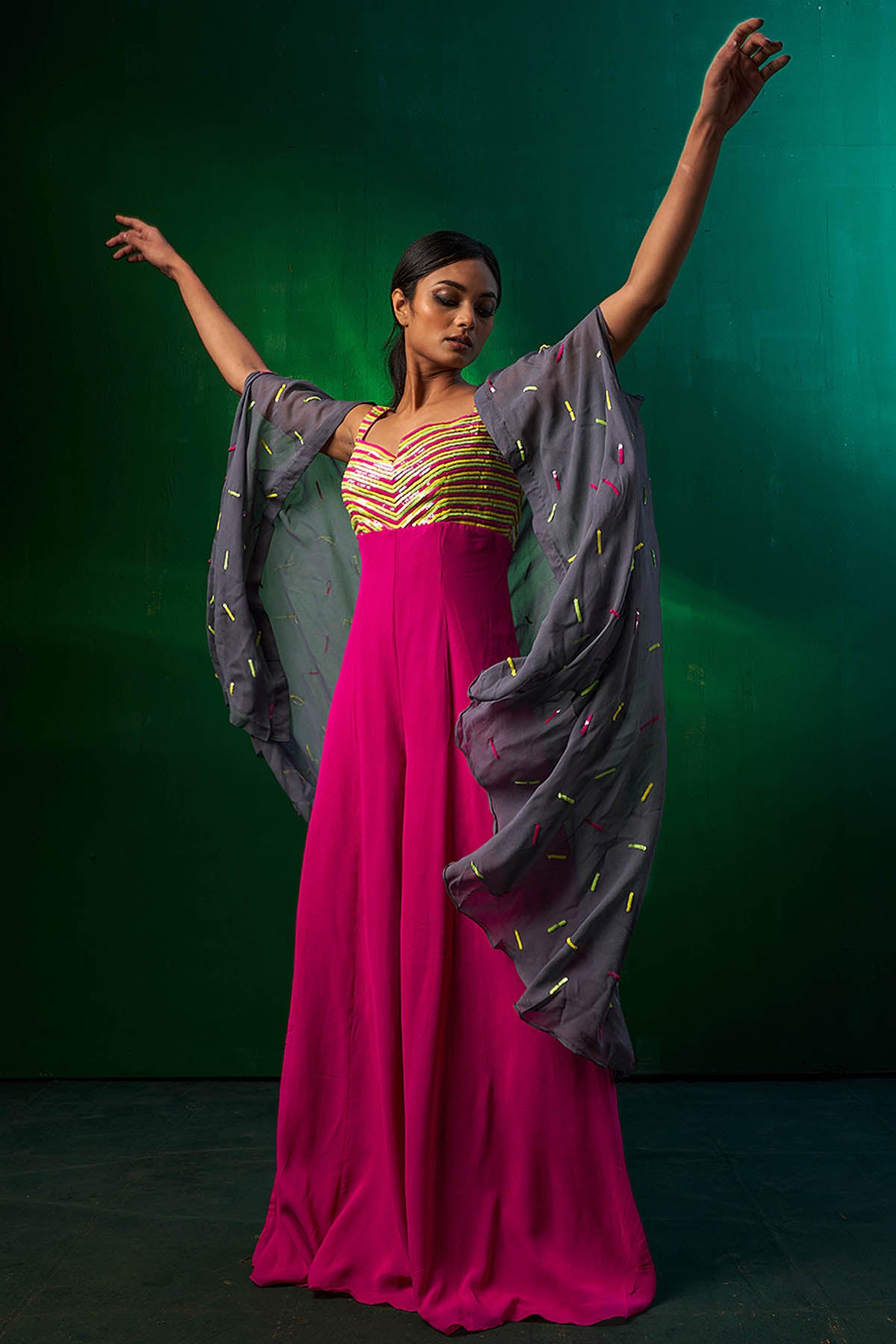 Pink Jumpsuit & Long Jacket