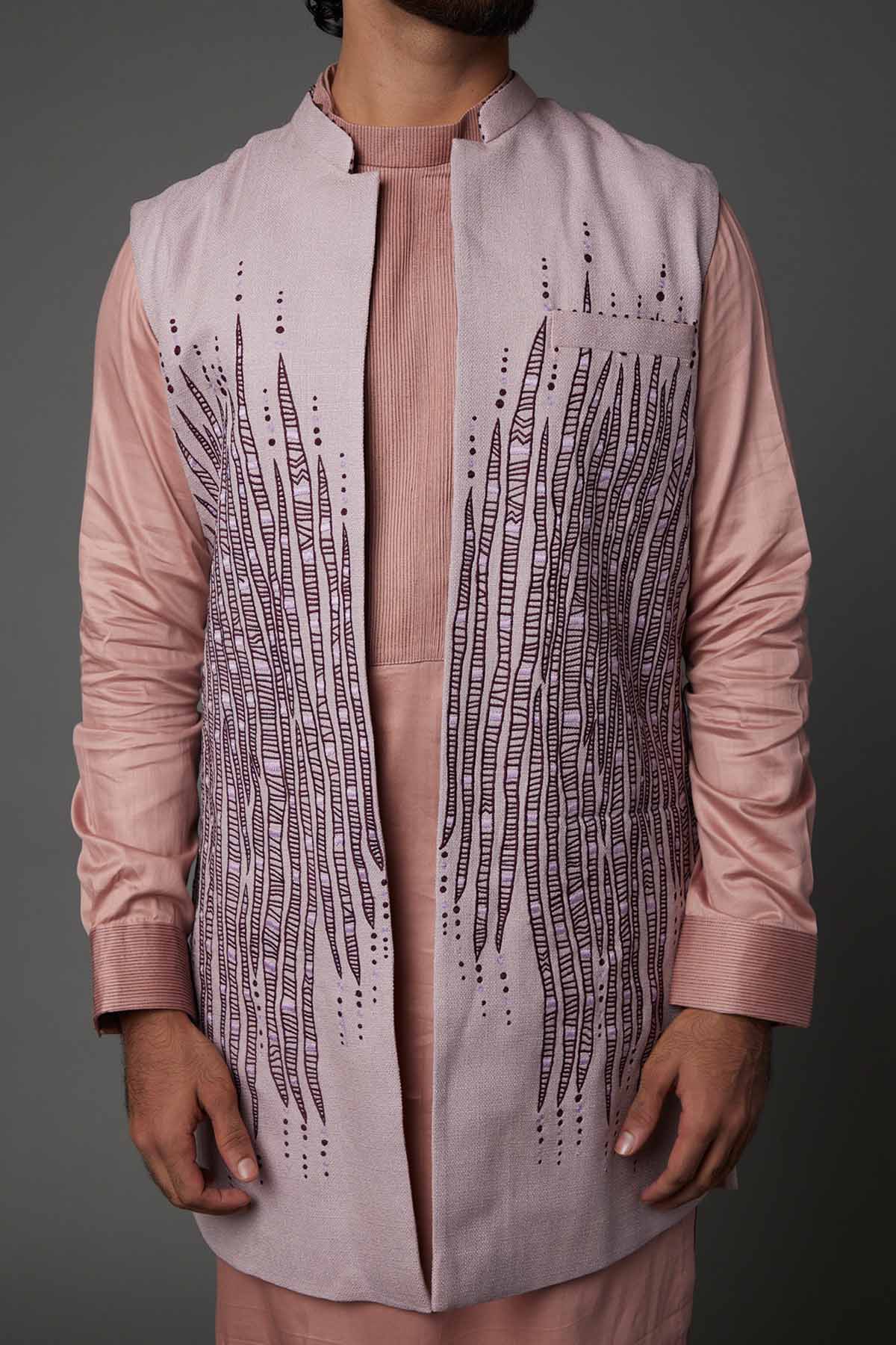 Pink Layered Kurta & Jacket Set