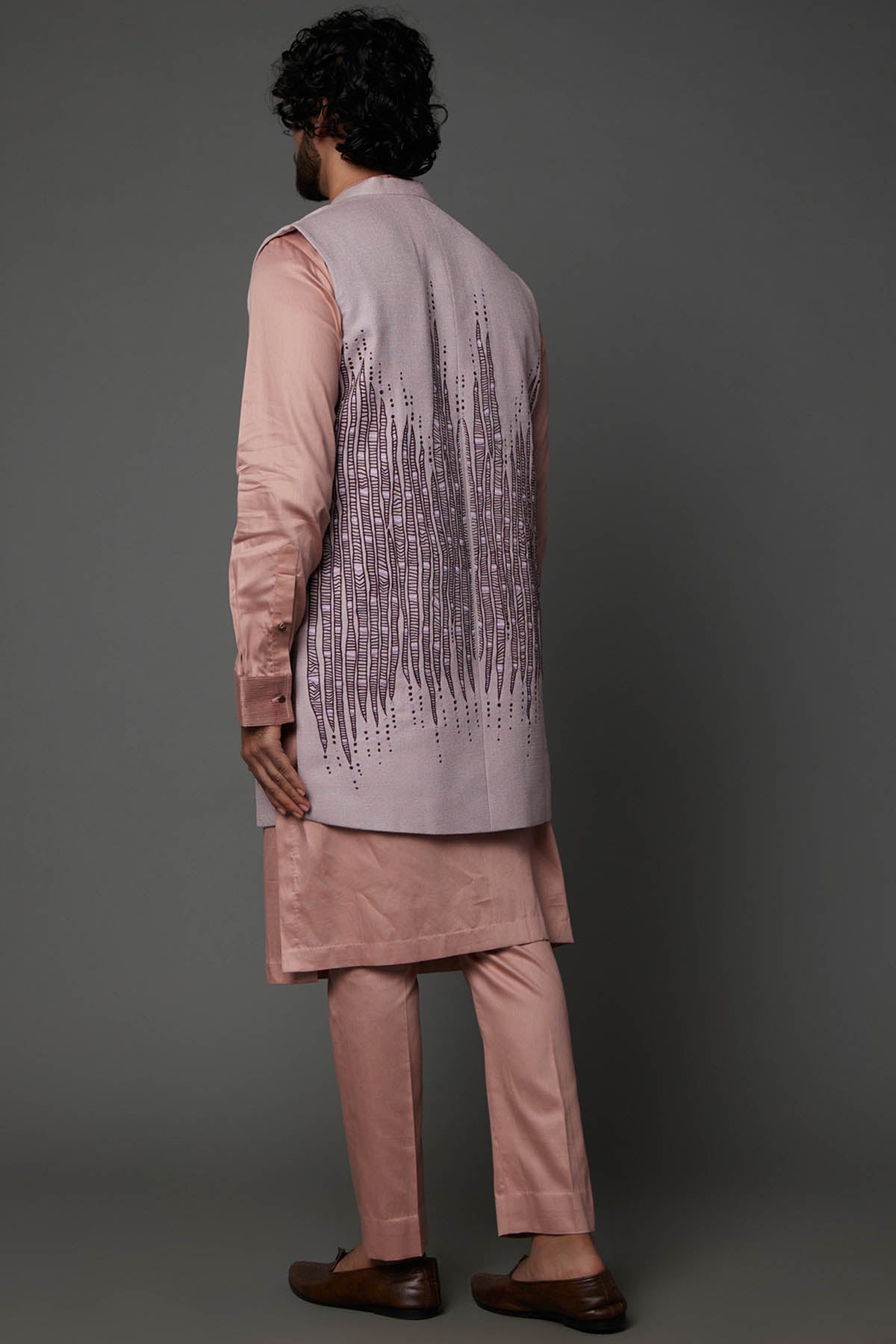Pink Layered Kurta & Jacket Set