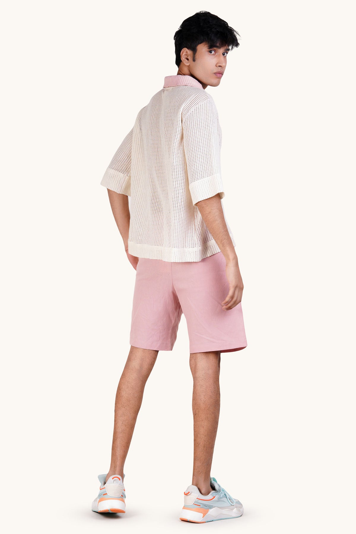 Pink Linen Shorts